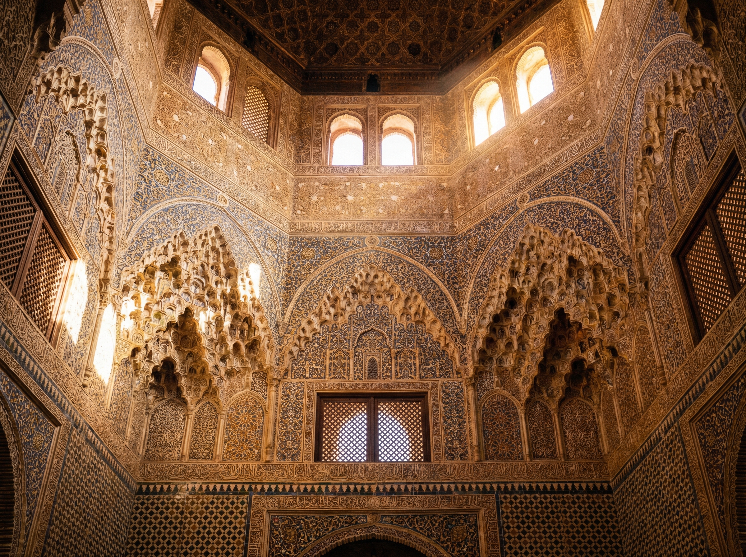 The Alhambra's muqarnas ceiling with intricate geometric tilework