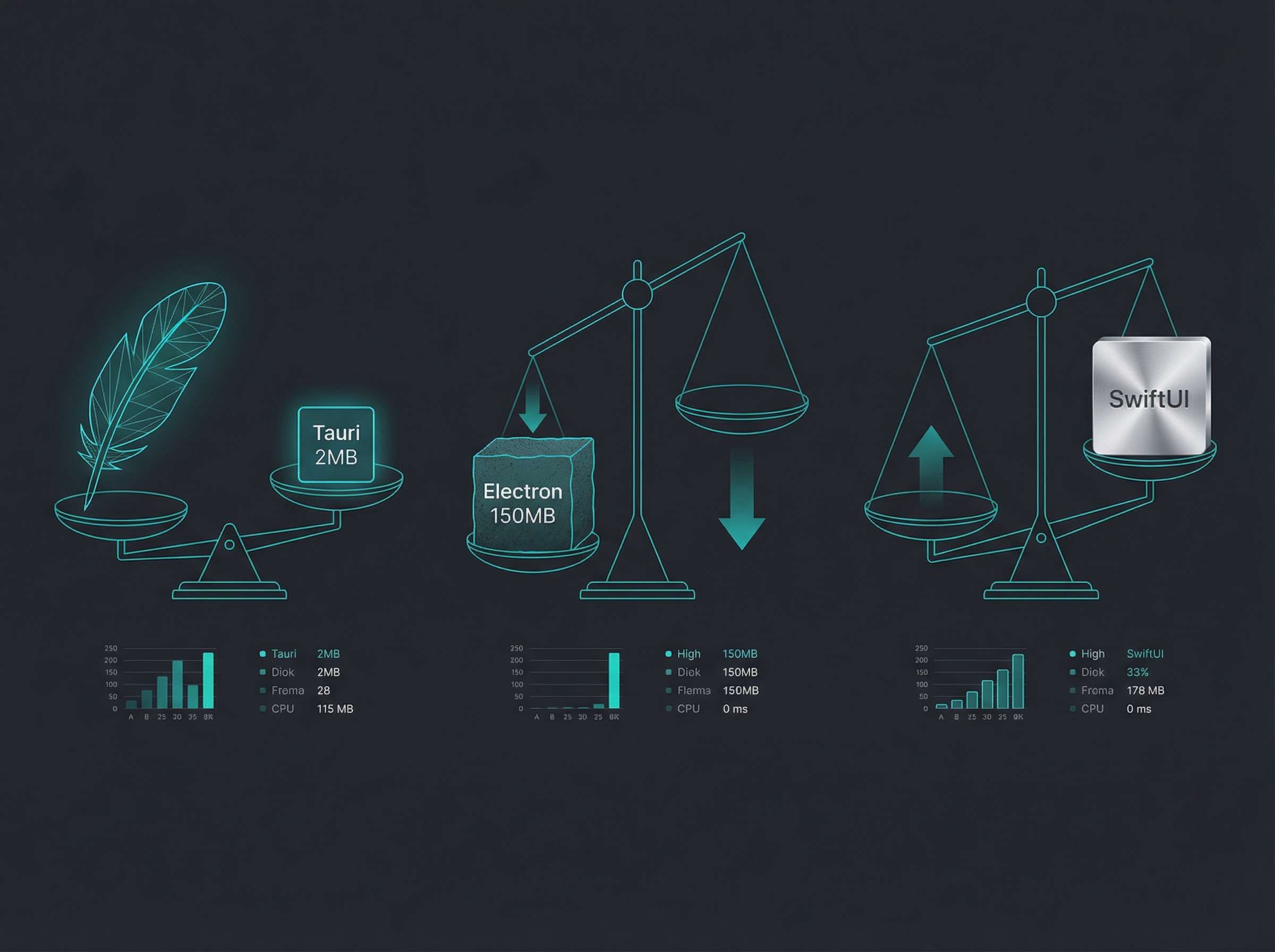 Visual comparison of application bundle weights