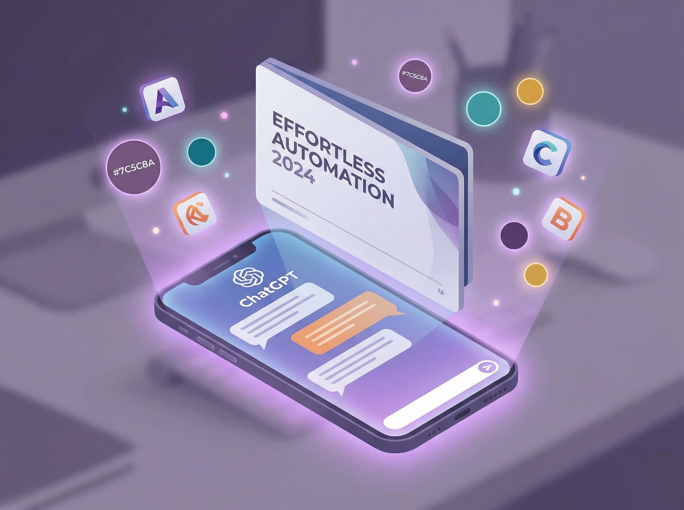 Smartphone showing AI interface generating a perfectly branded presentation automatically