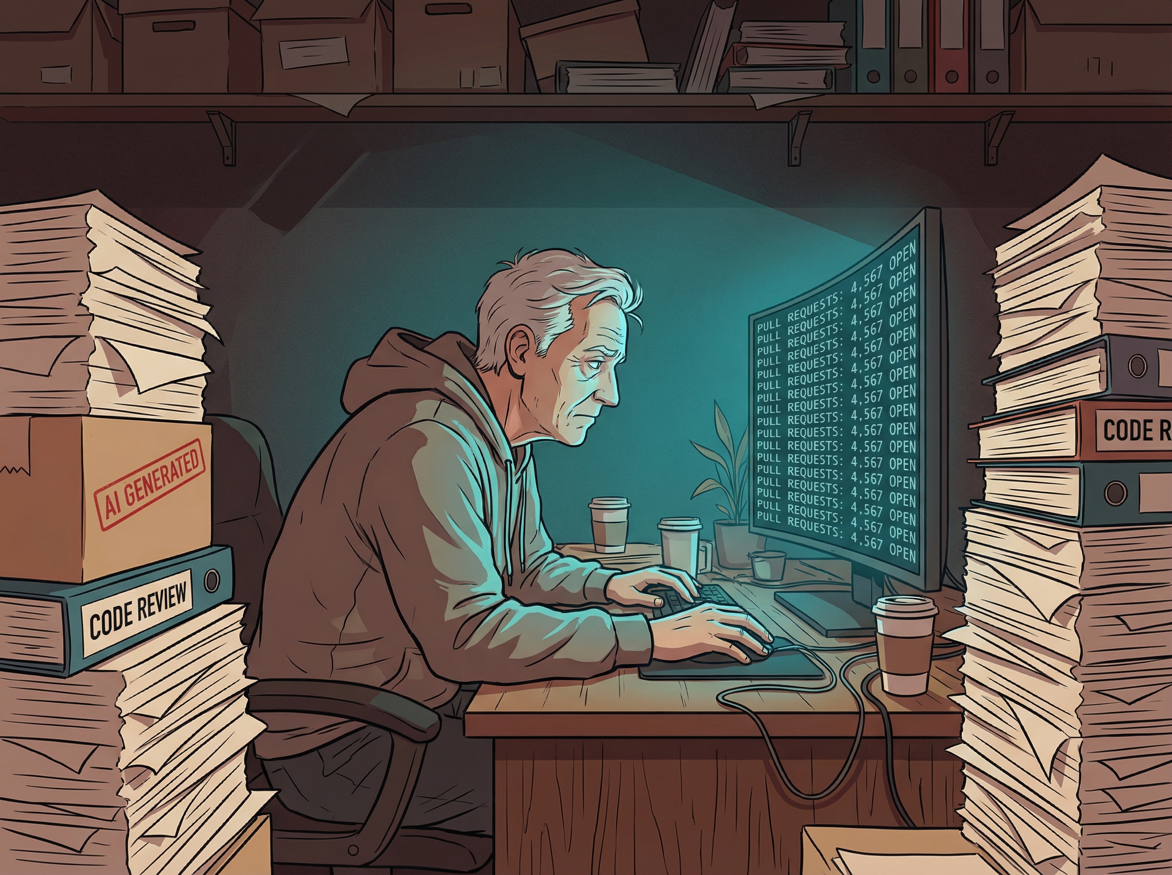 A digital shield deflecting streams of corrupted code, glowing teal against architectural blueprints