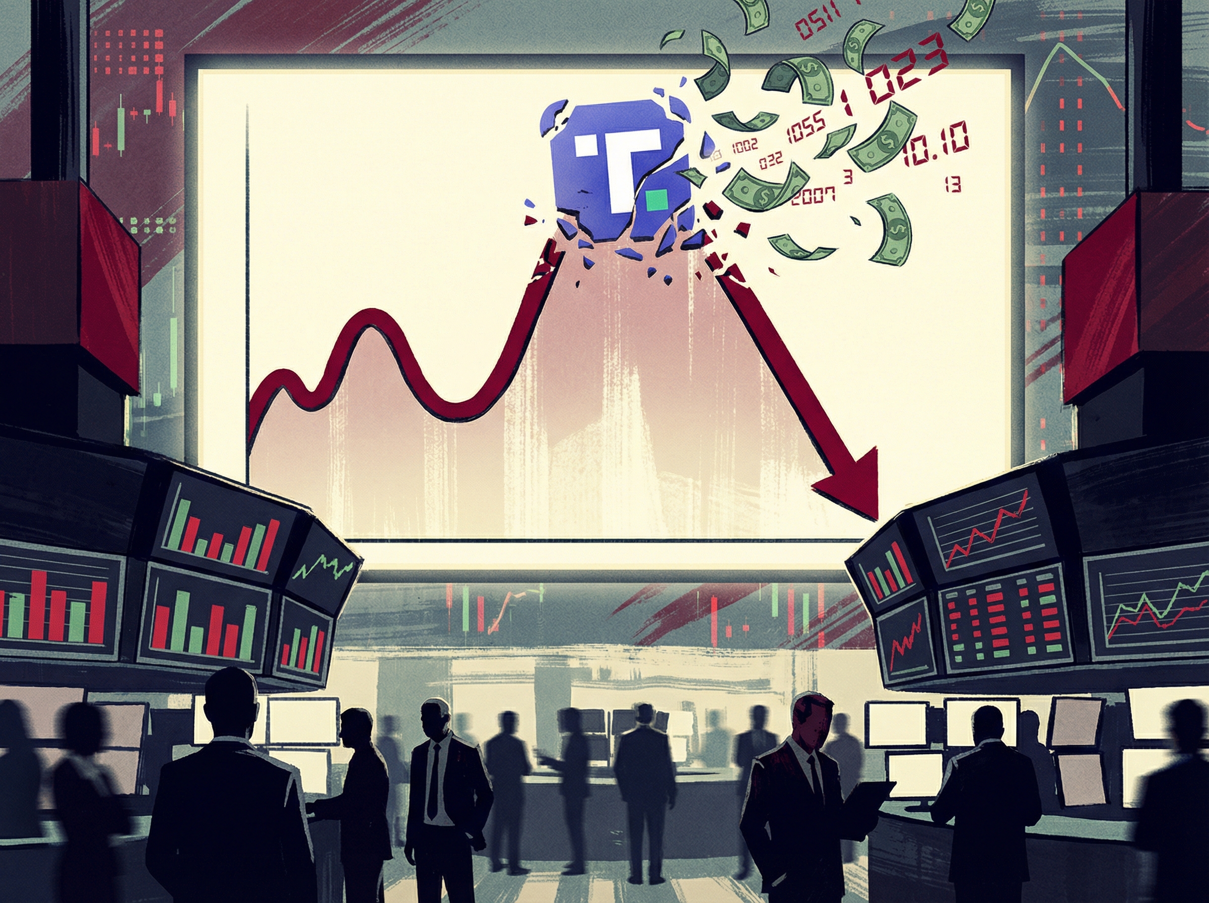 Stock chart volatility visualization with Truth Social branding