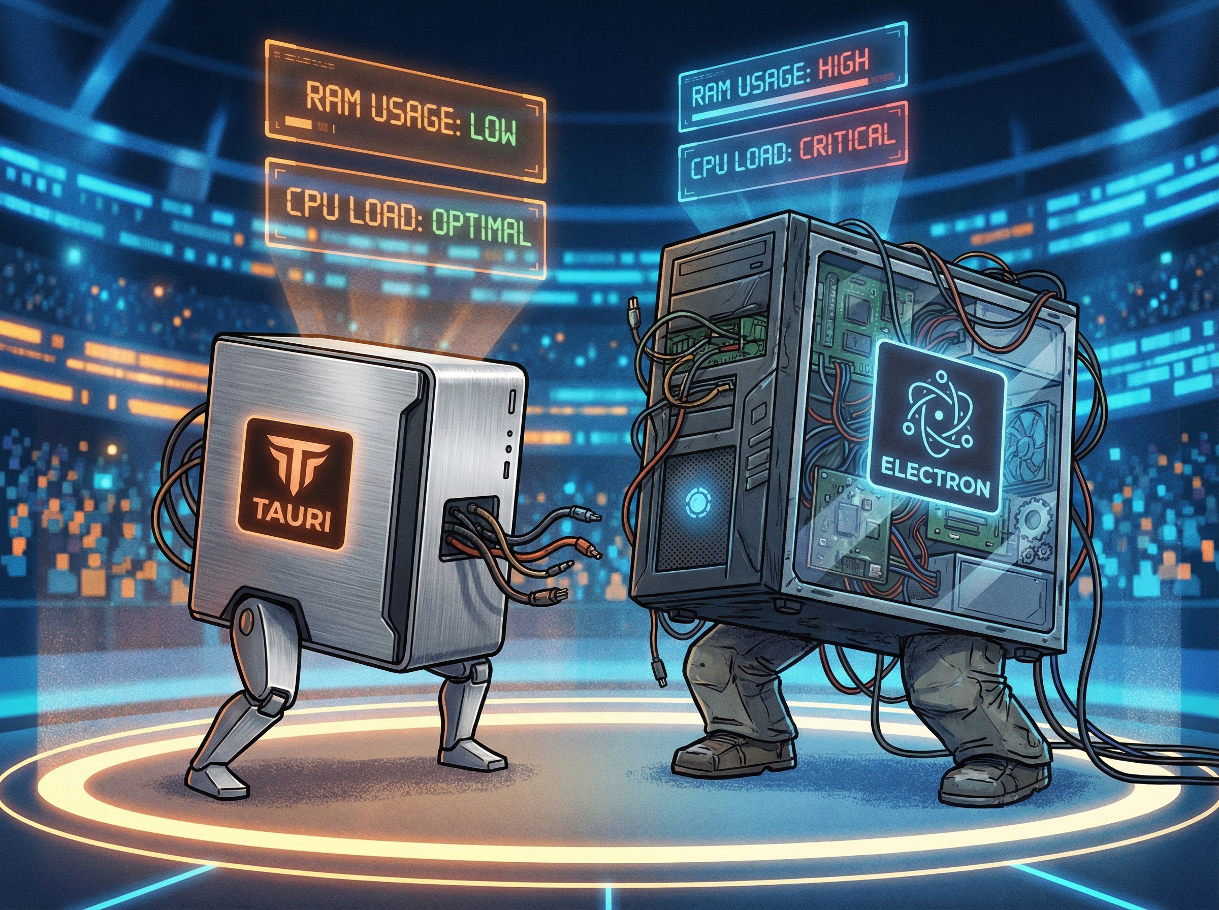 Tauri vs Electron comparison visualization