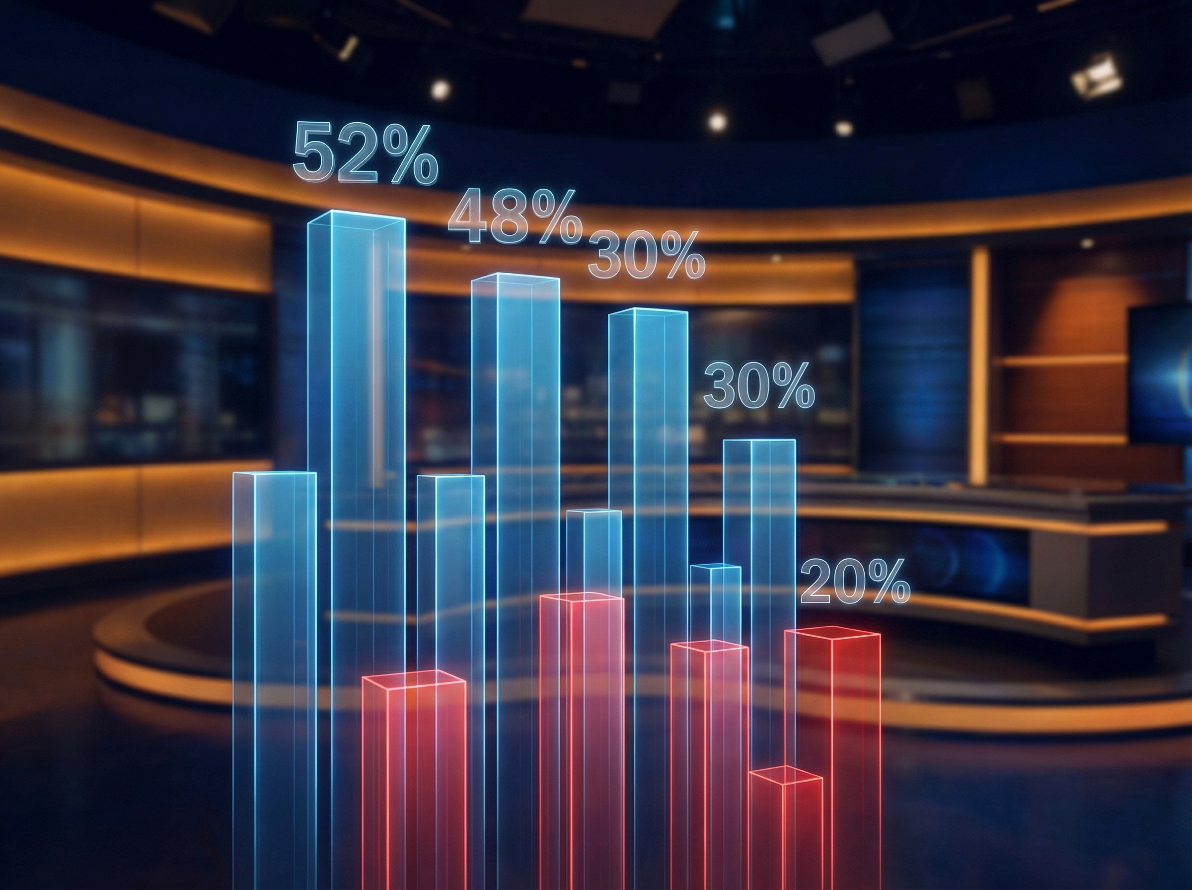 Abstract visualization of approval rating polls