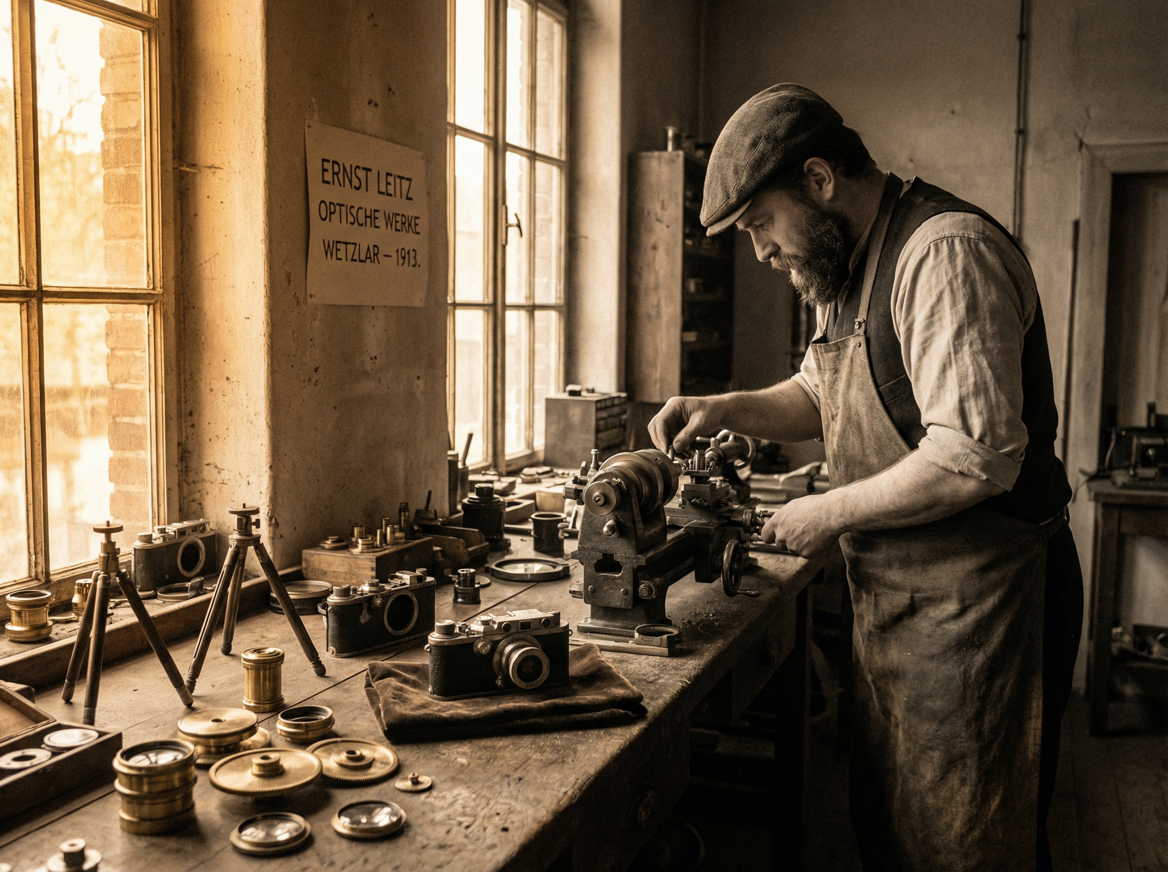 Early 20th century German optical workshop with precision instruments