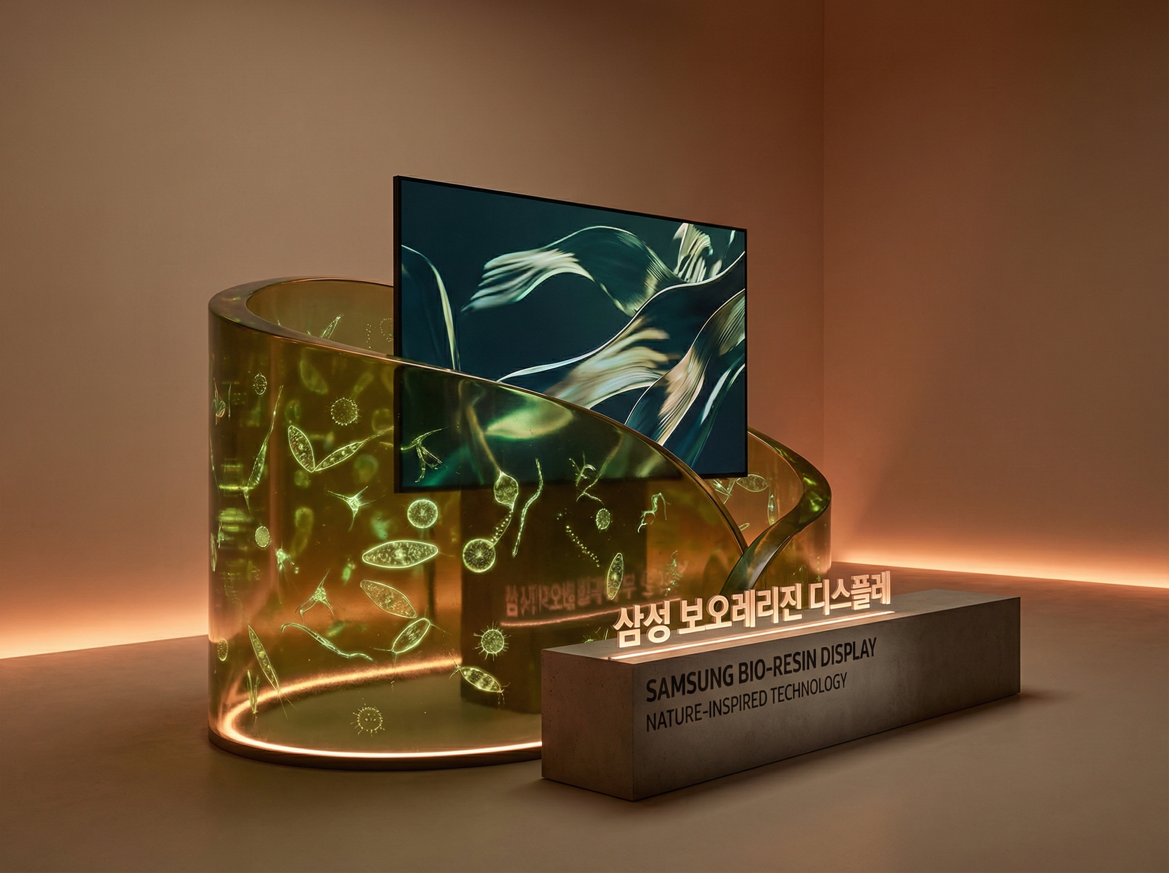 Samsung bio-resin e-paper display with phytoplankton-derived housing
