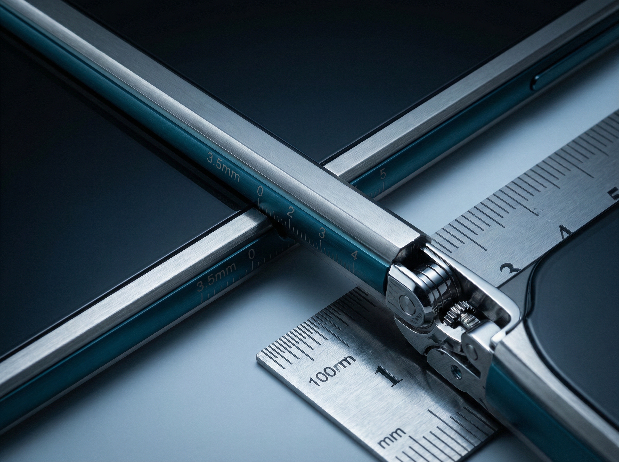 Minimalist blueprint sketches of a folding device concept