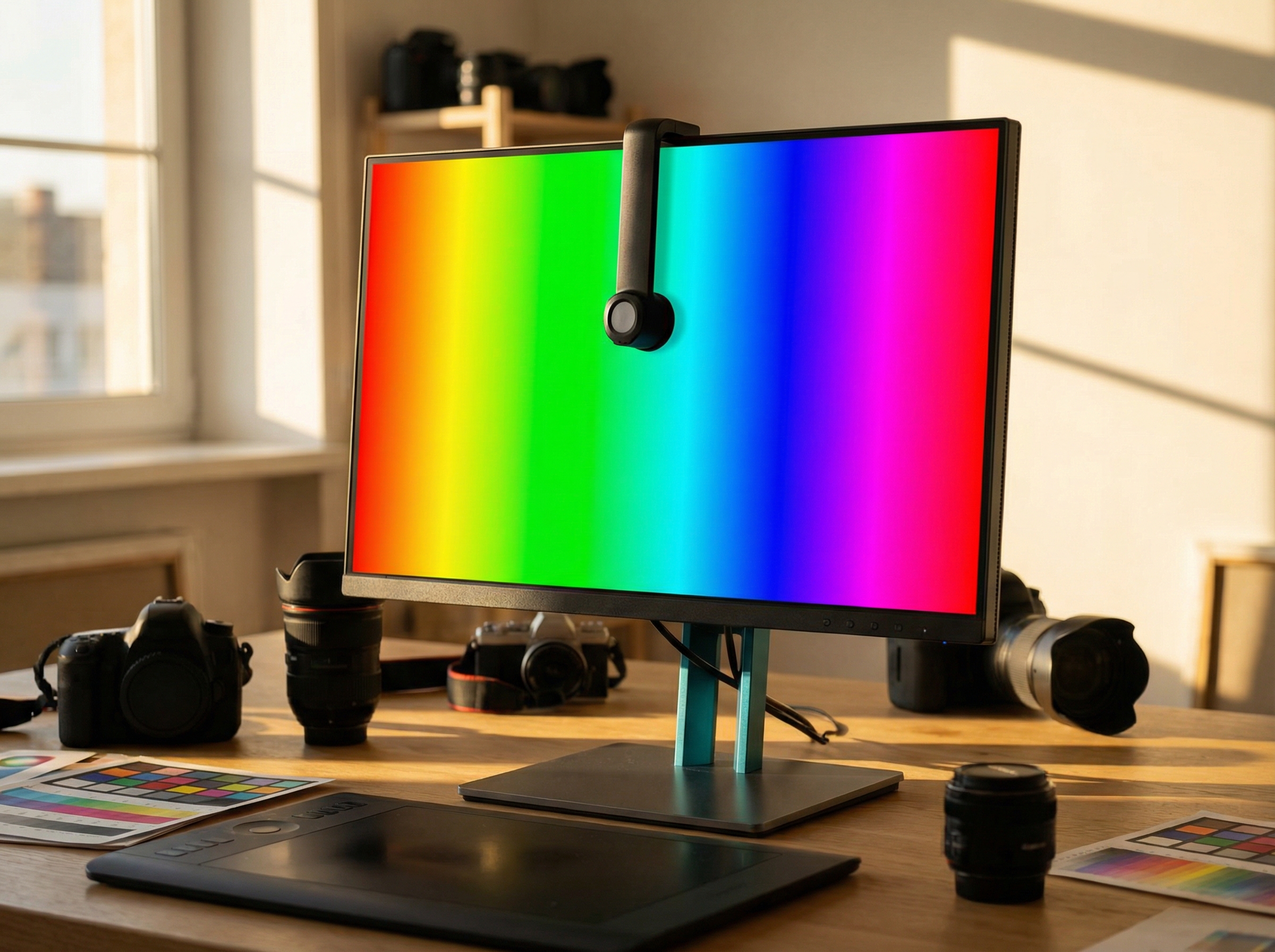 ASUS ProArt display with colorimeter and calibration visualization