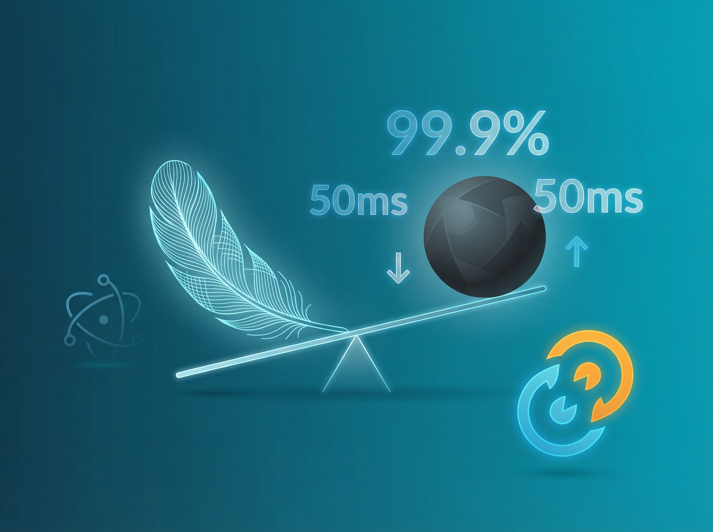 Abstract visualization of efficiency shift from Electron to Tauri