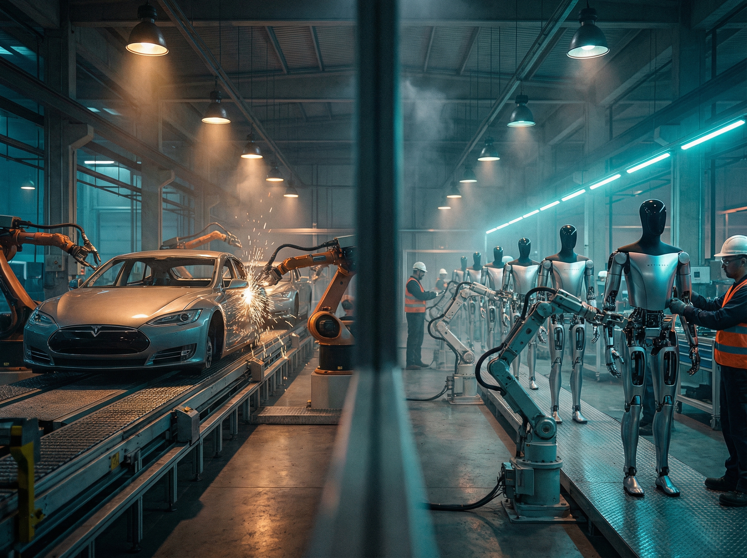 Tesla factory transitioning from car to robot production