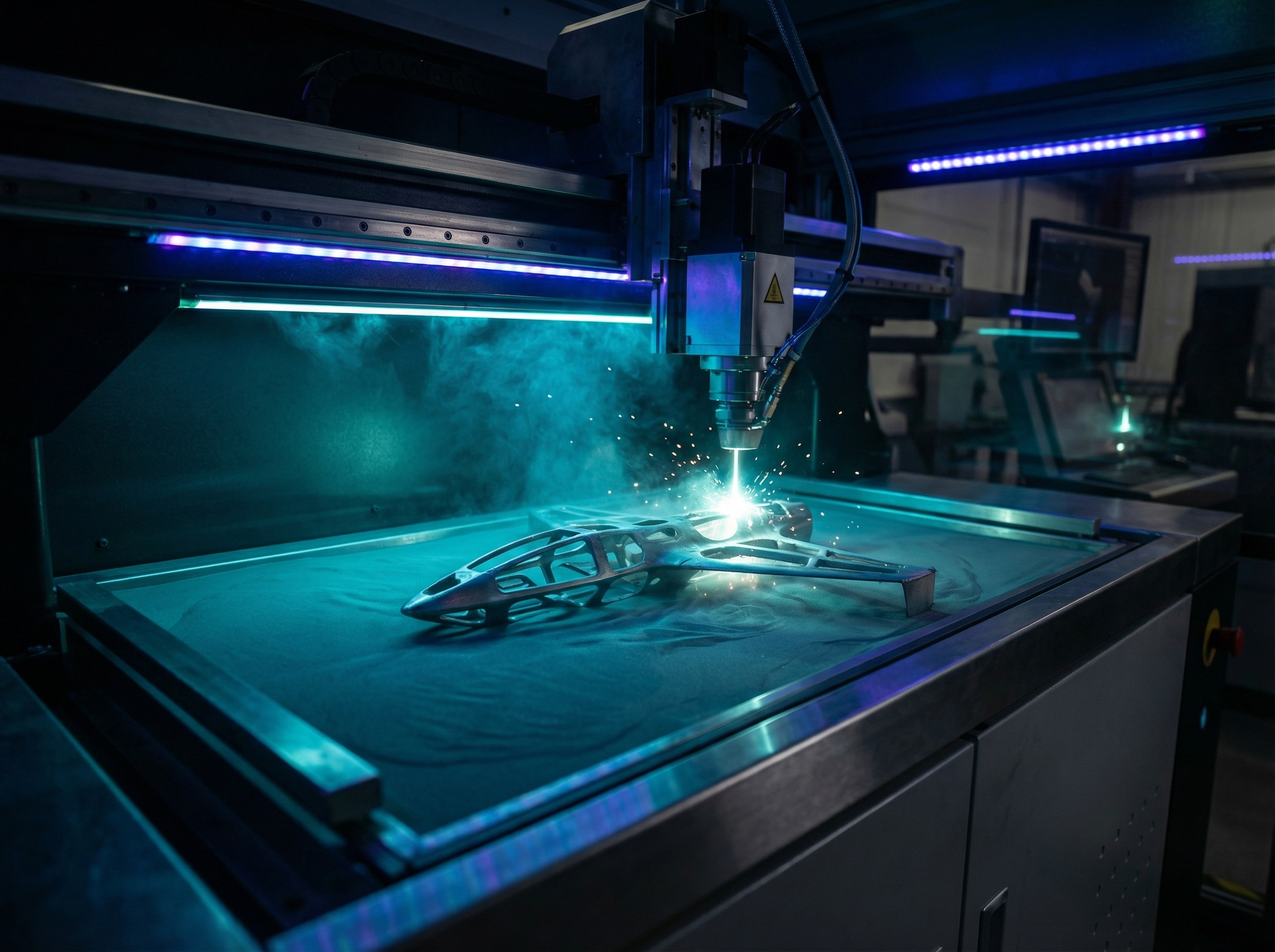 3D metal printer building a sleek military drone airframe