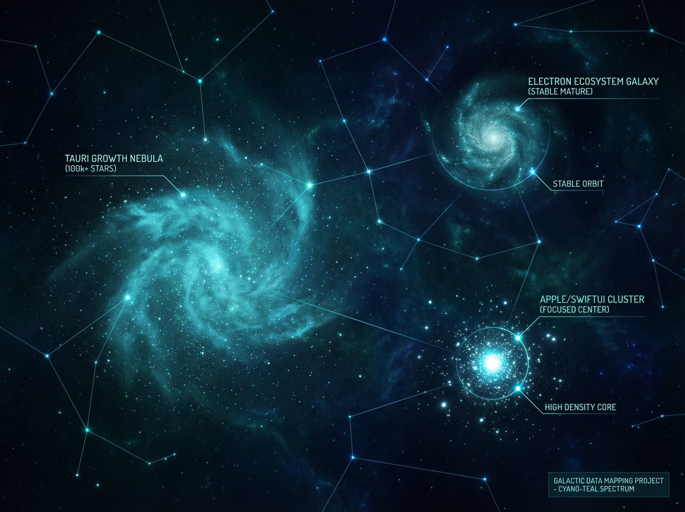 Ecosystem visualization showing community growth patterns