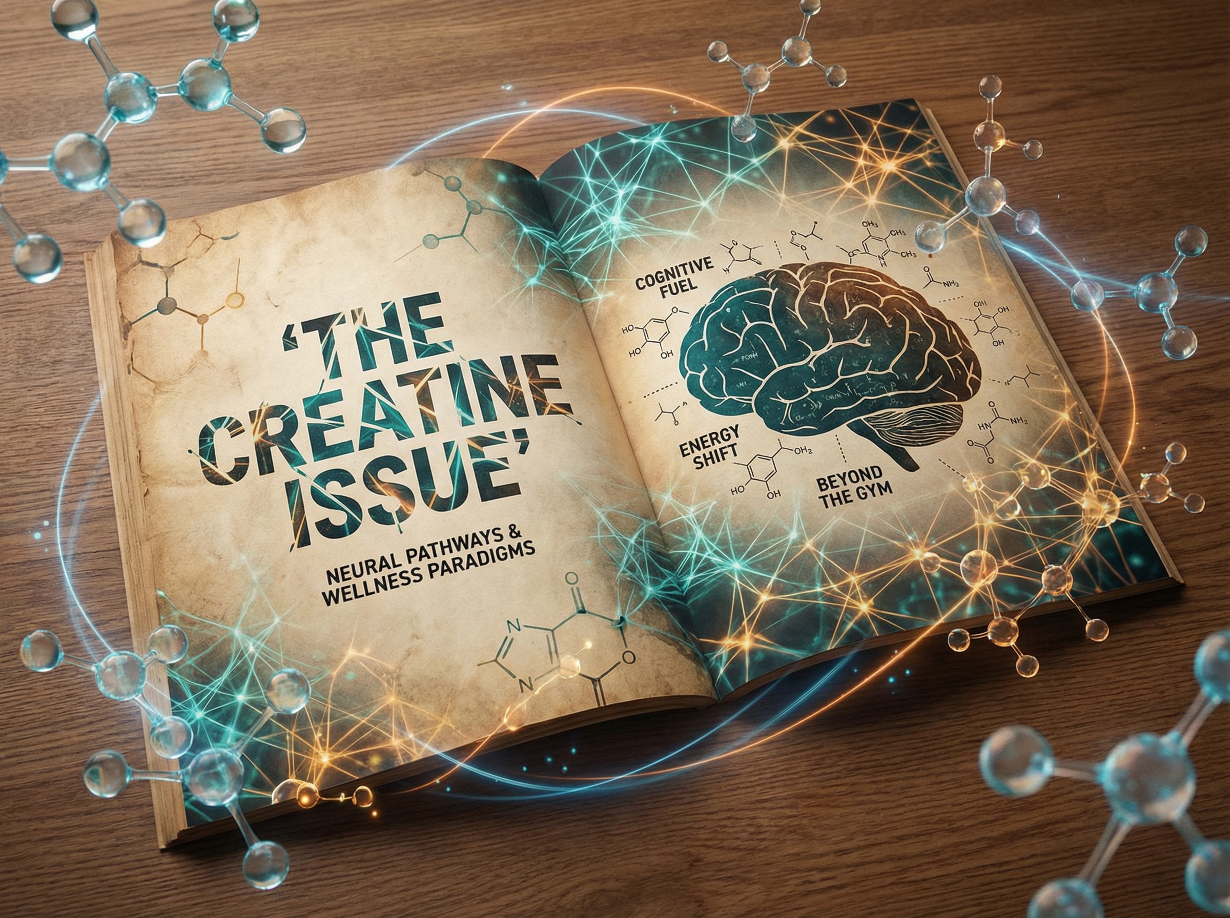 Magazine cover featuring abstract brain and energy visualization