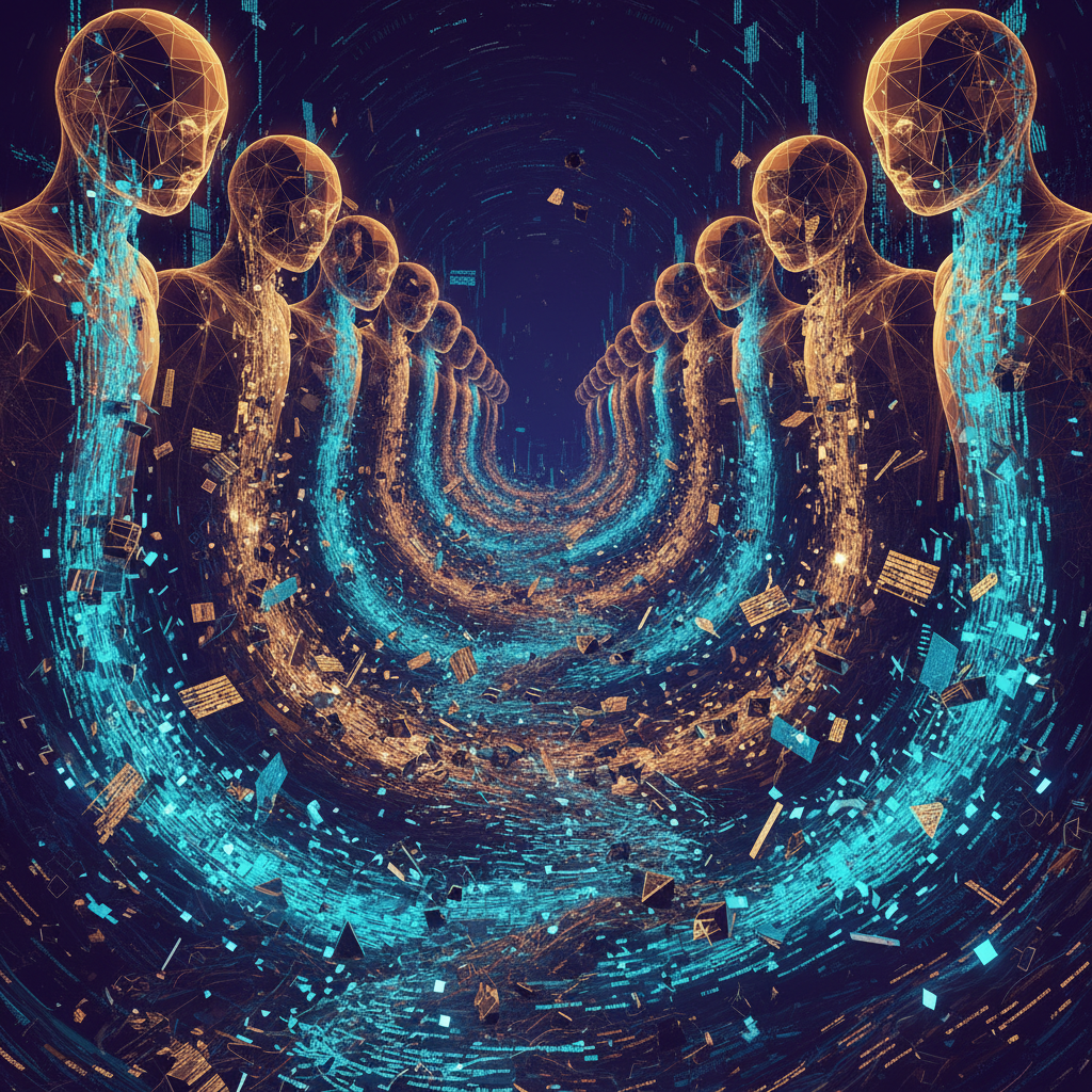 Chaotic flood of generated code with some blocks crumbling