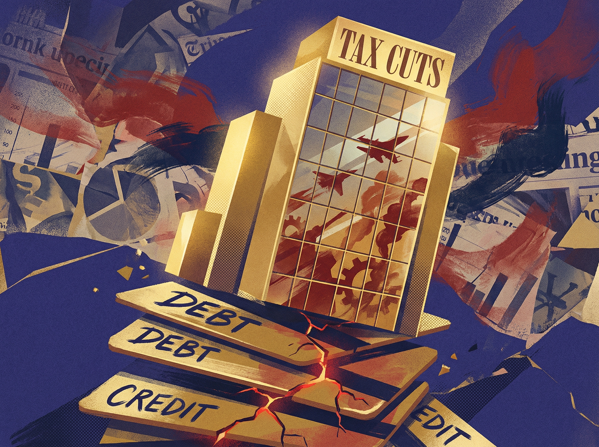 A gleaming tower of tax cuts built on an increasingly precarious foundation of debt