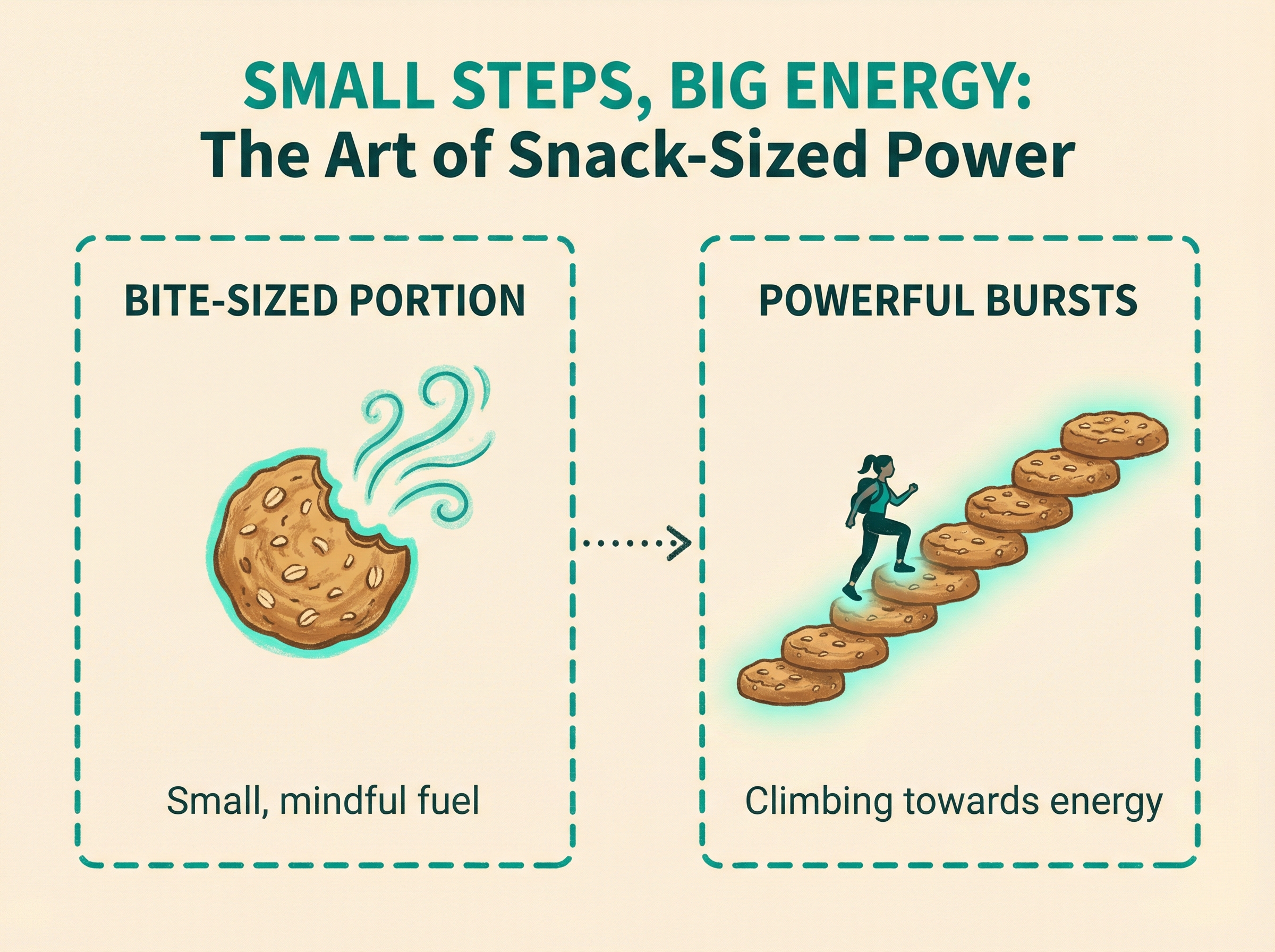 Conceptual image of stairs emerging from a cookie, representing exercise snacks