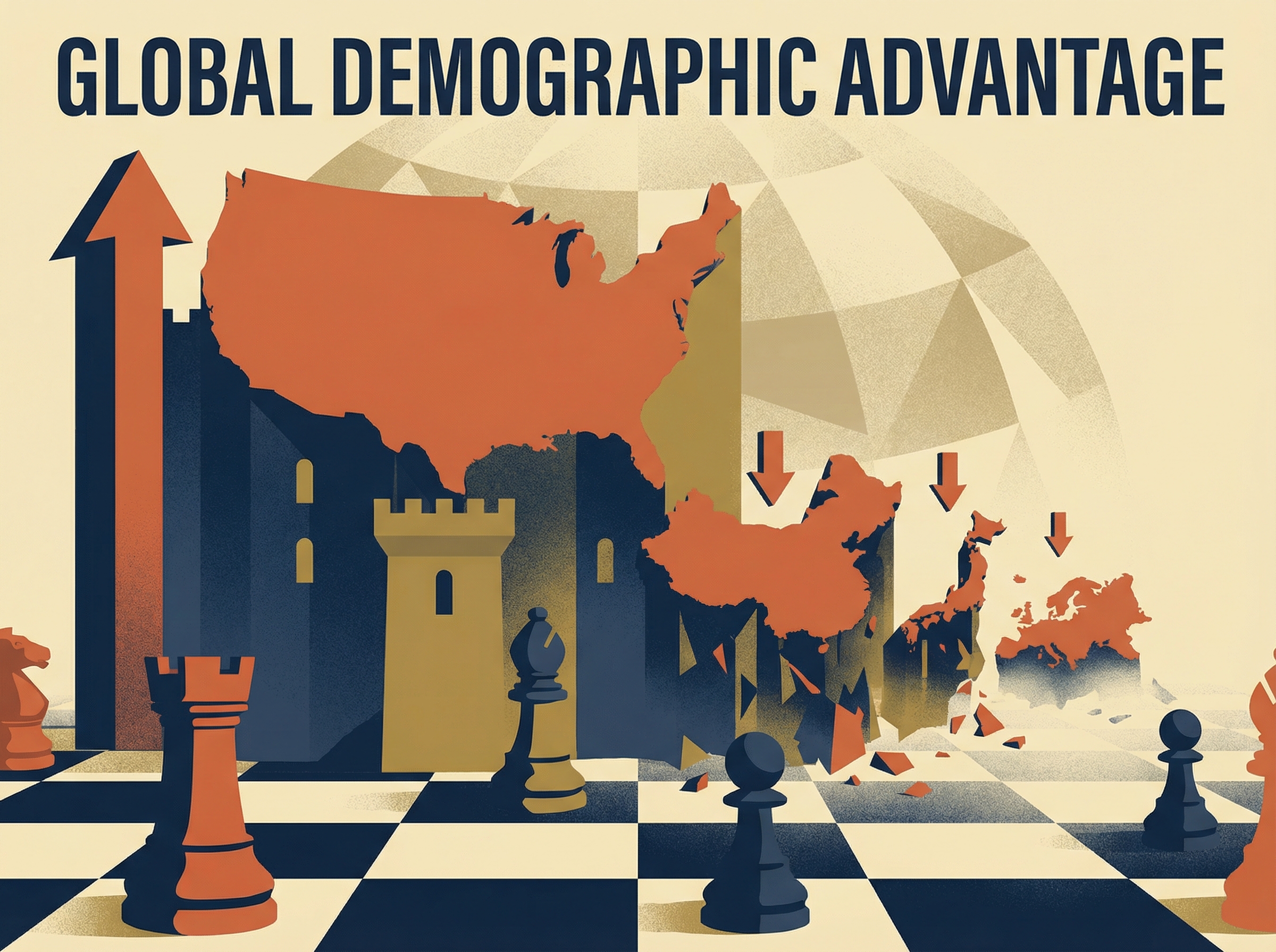 US map standing tall while China, Japan, Europe shrink
