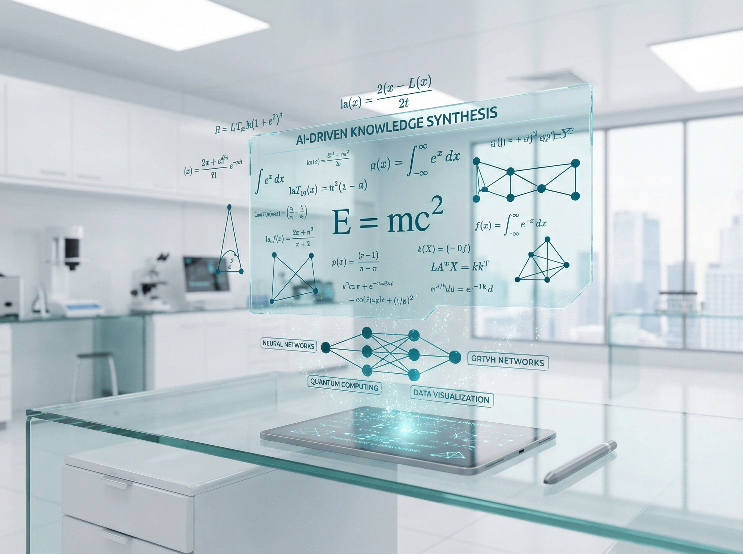 Floating LaTeX equations organizing into structured academic figures