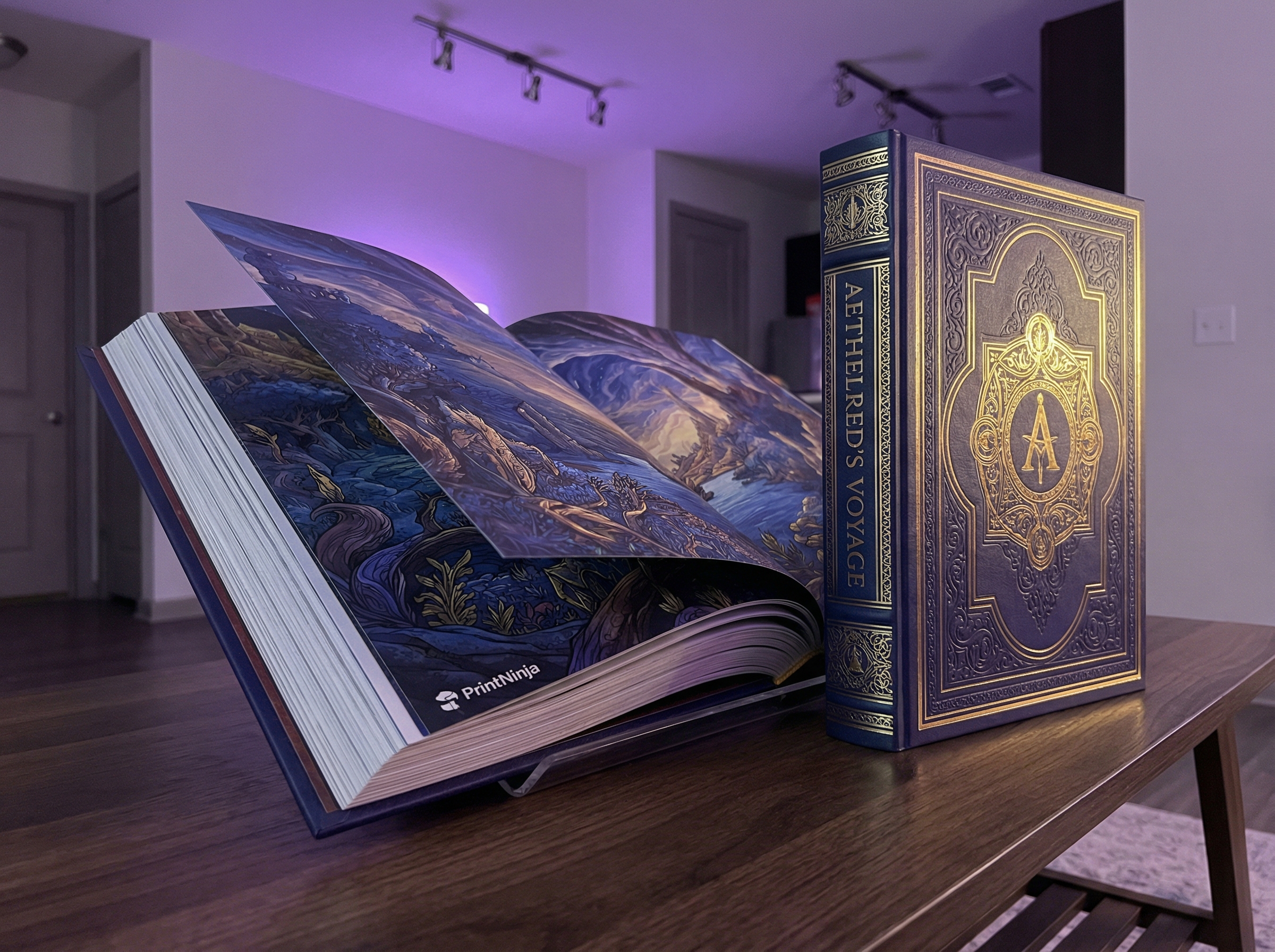 Luxury hardcover graphic novel with foil stamping and embossing