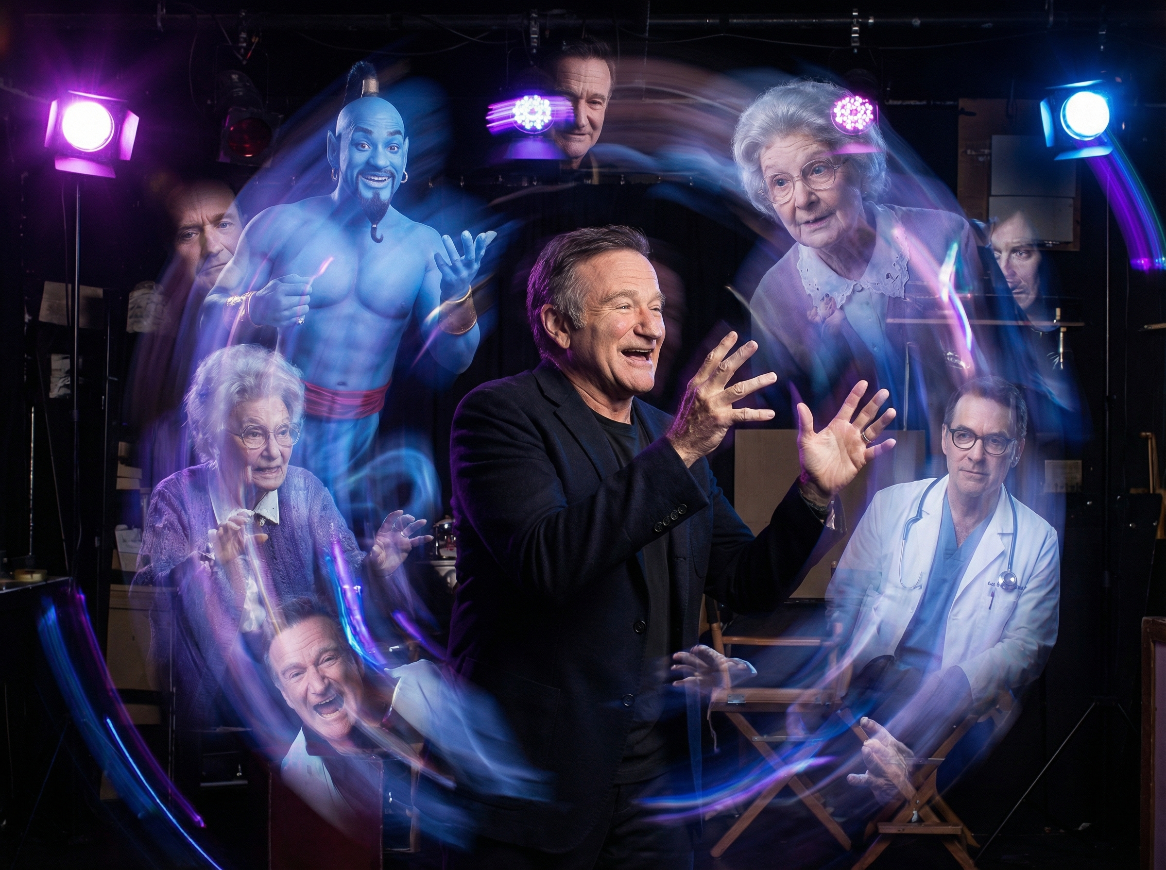 Robin Williams in explosive improvisational energy