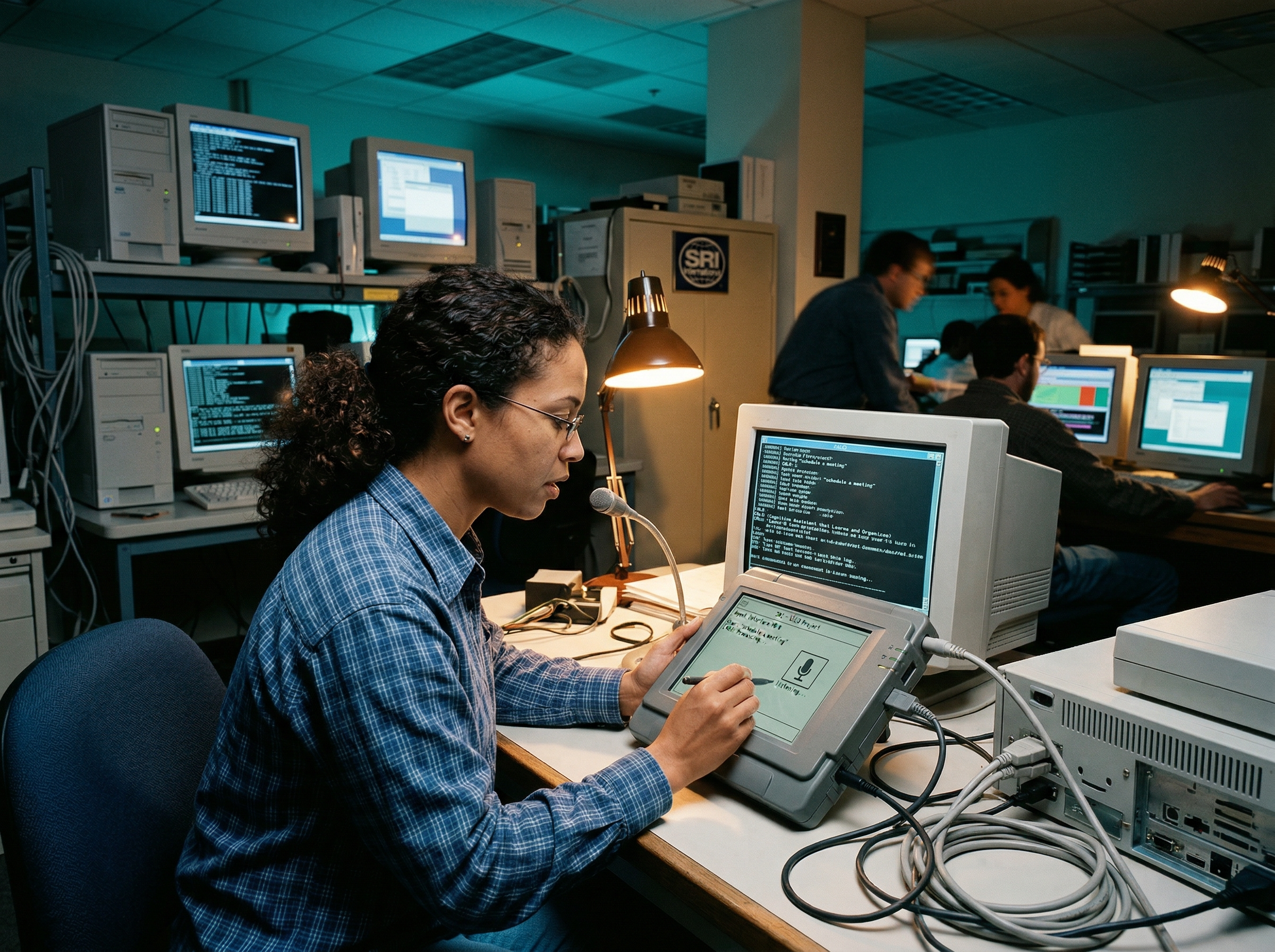 A researcher at SRI International working on an early AI agent prototype