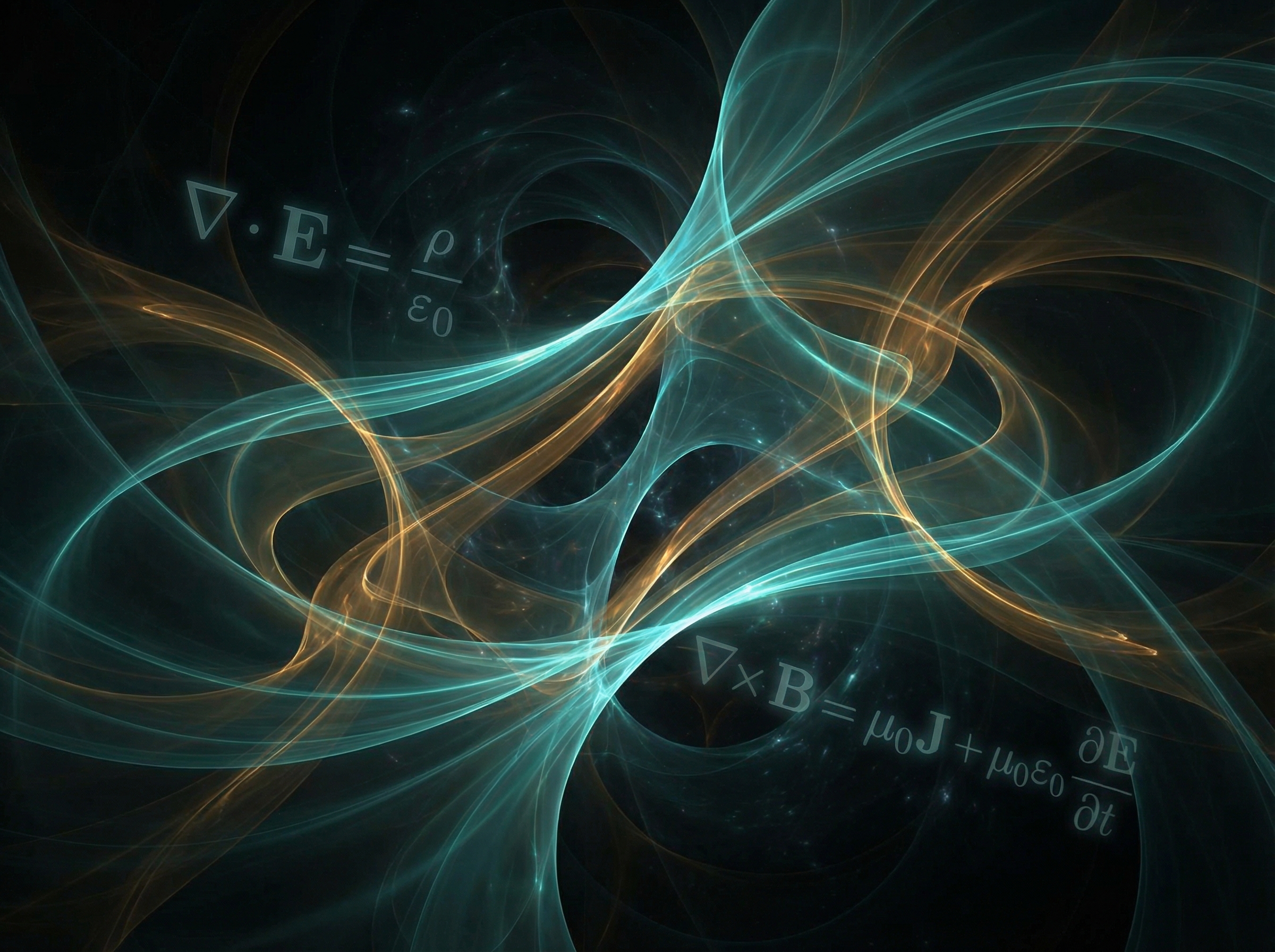 Electromagnetic field visualization with flowing lines