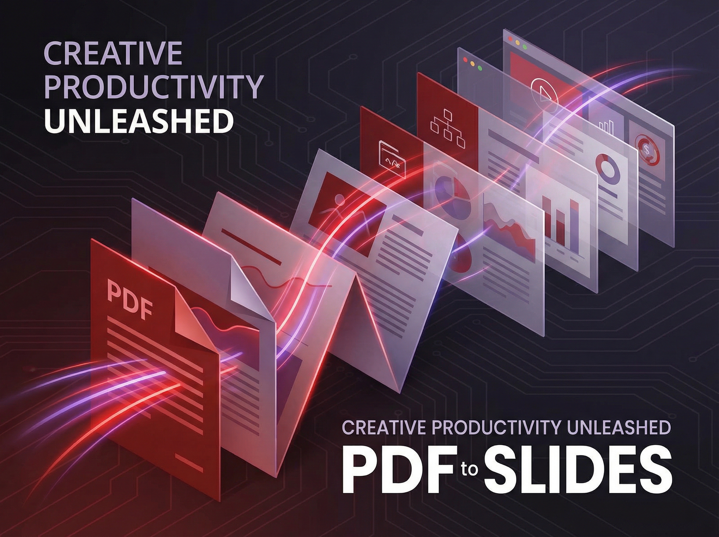 PDF pages unfolding and reforming into presentation slides like origami