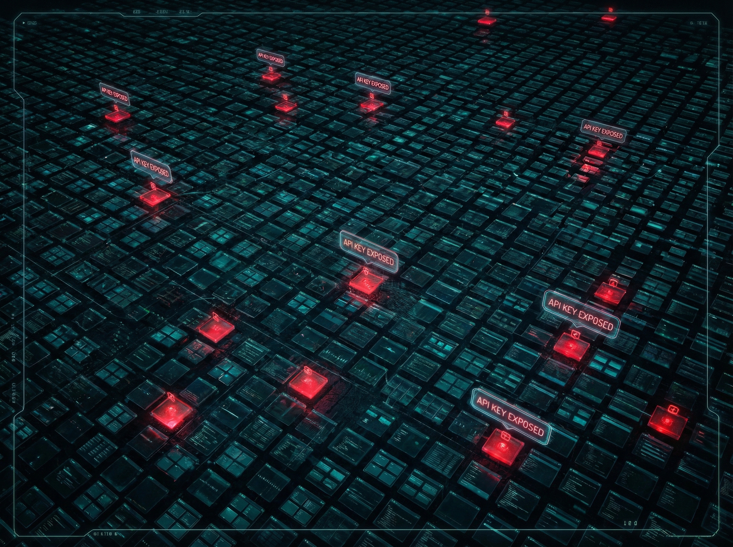 A stylized unicorn made of interconnected security shield icons and lock symbols, glowing in teal with golden accents