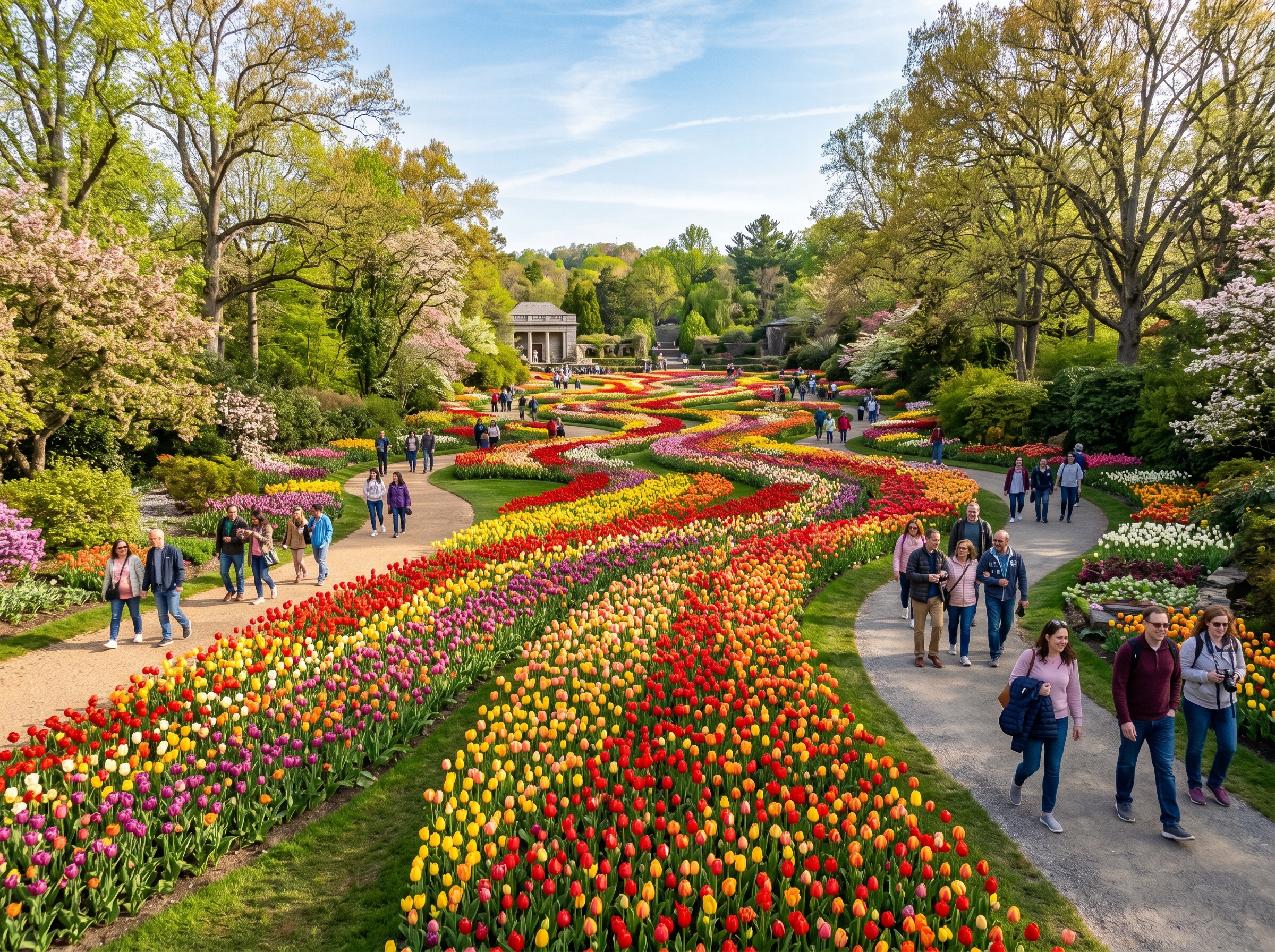 Sweeping field of 200,000 tulips in bloom at Atlanta Botanical Garden