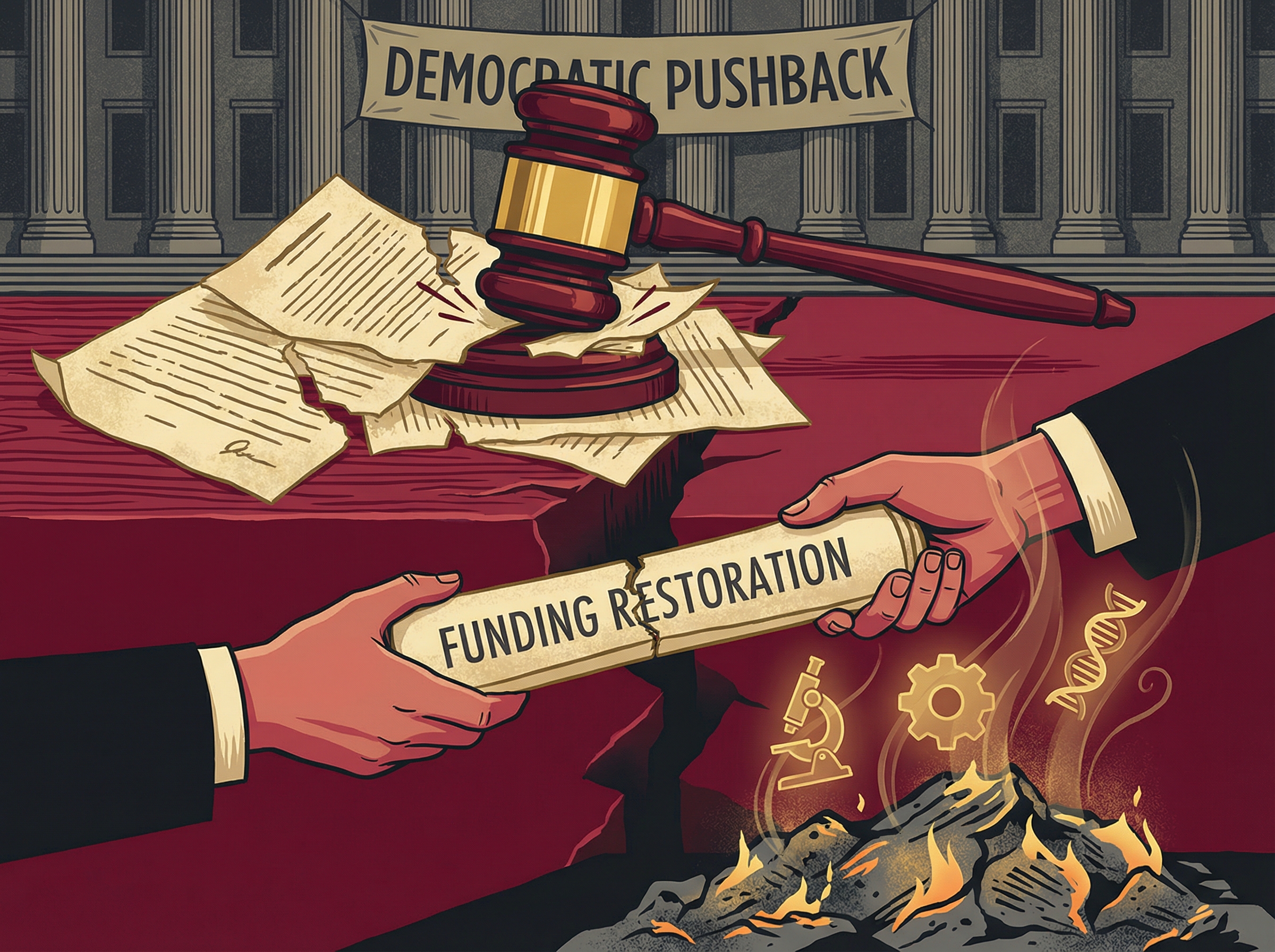 Congressional gavel striking down on torn executive order