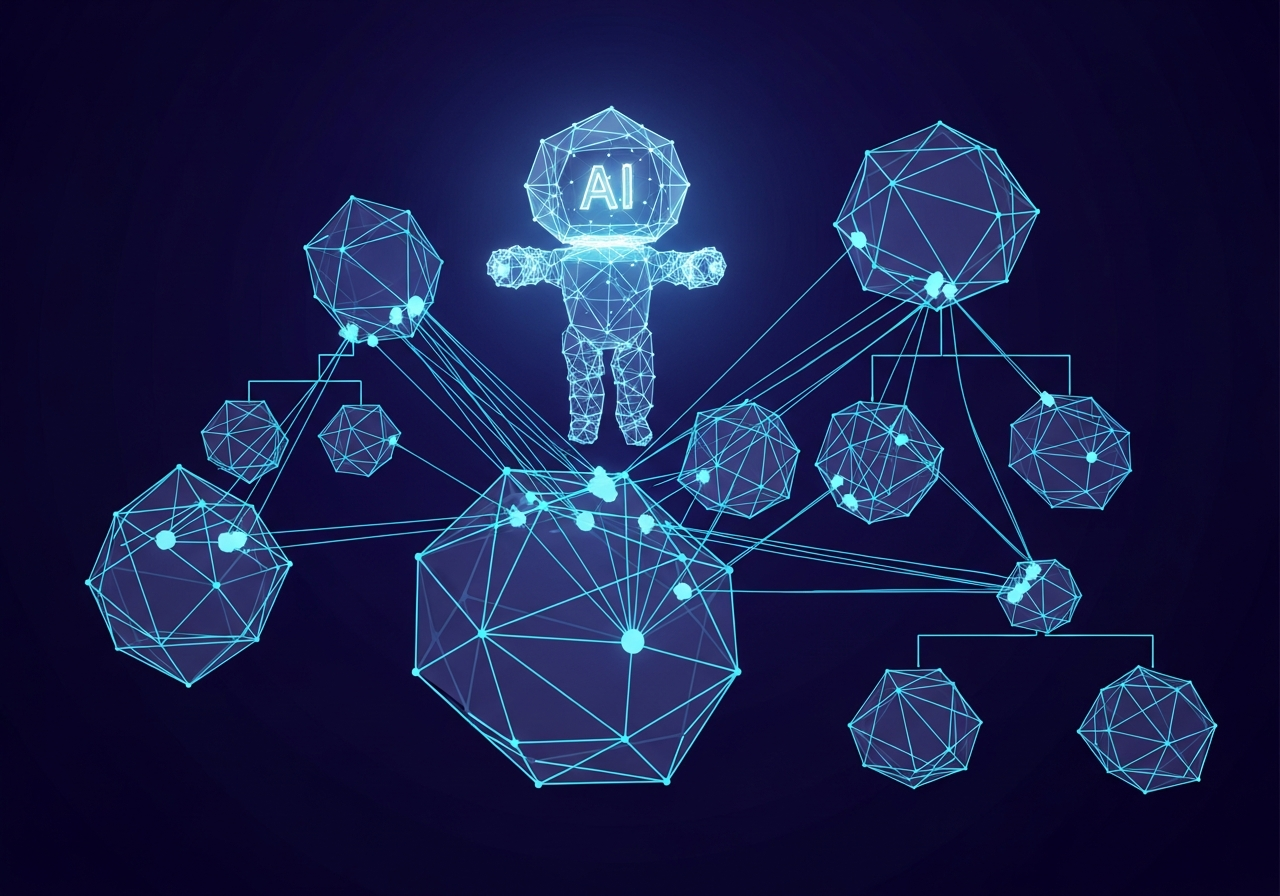C++ class inheritance diagram analyzed by AI with geometric structures
