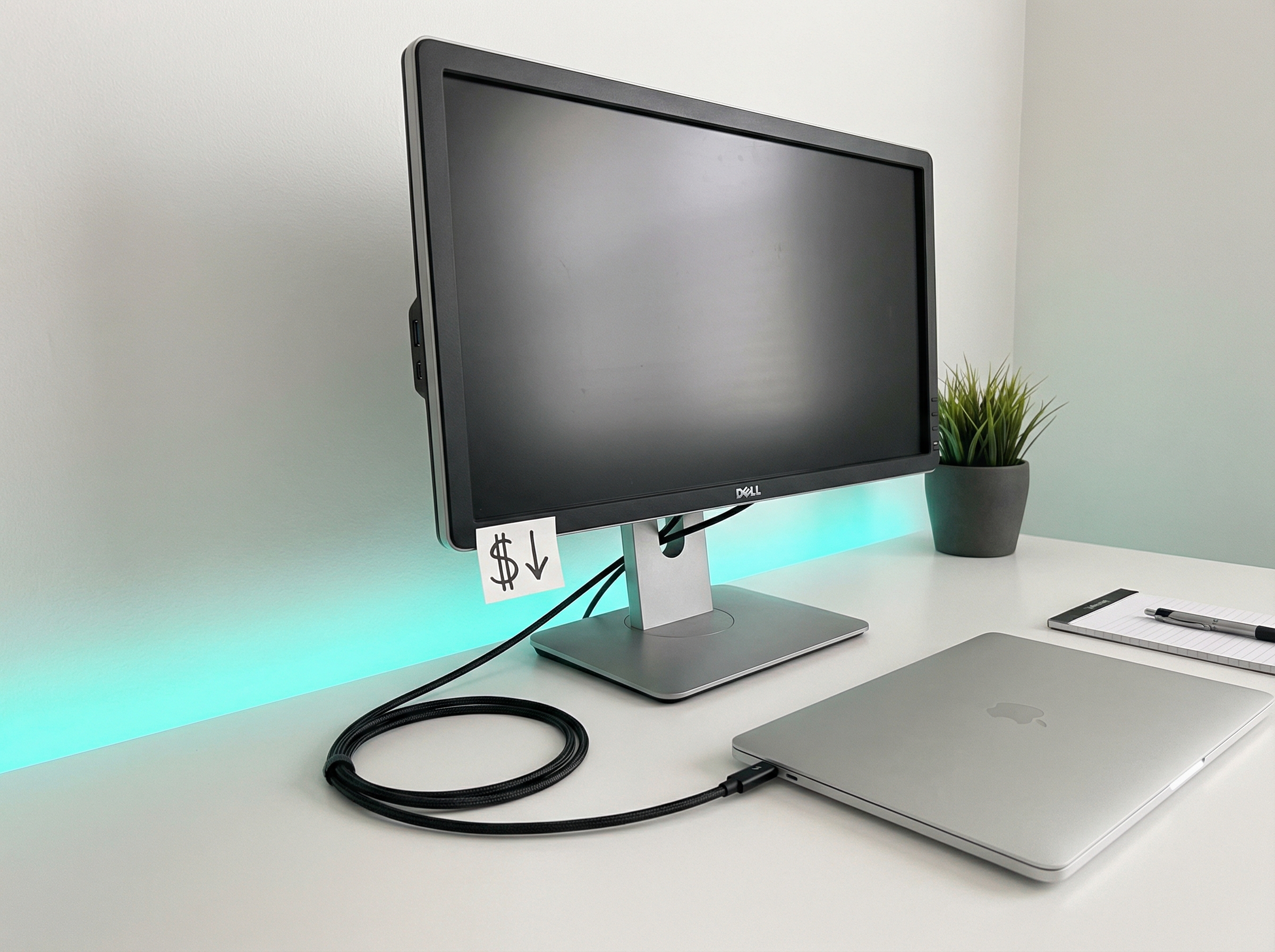 Samsung ViewFinity S8 in minimalist home office setup