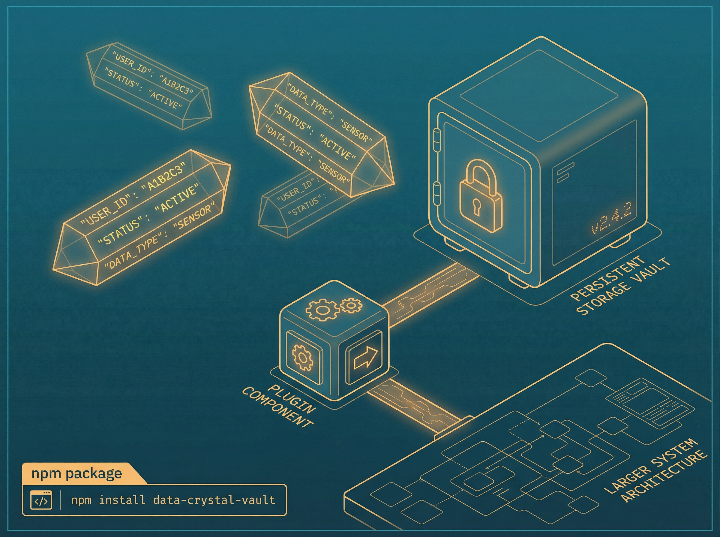 Key-value data crystals representing persistent storage plugin