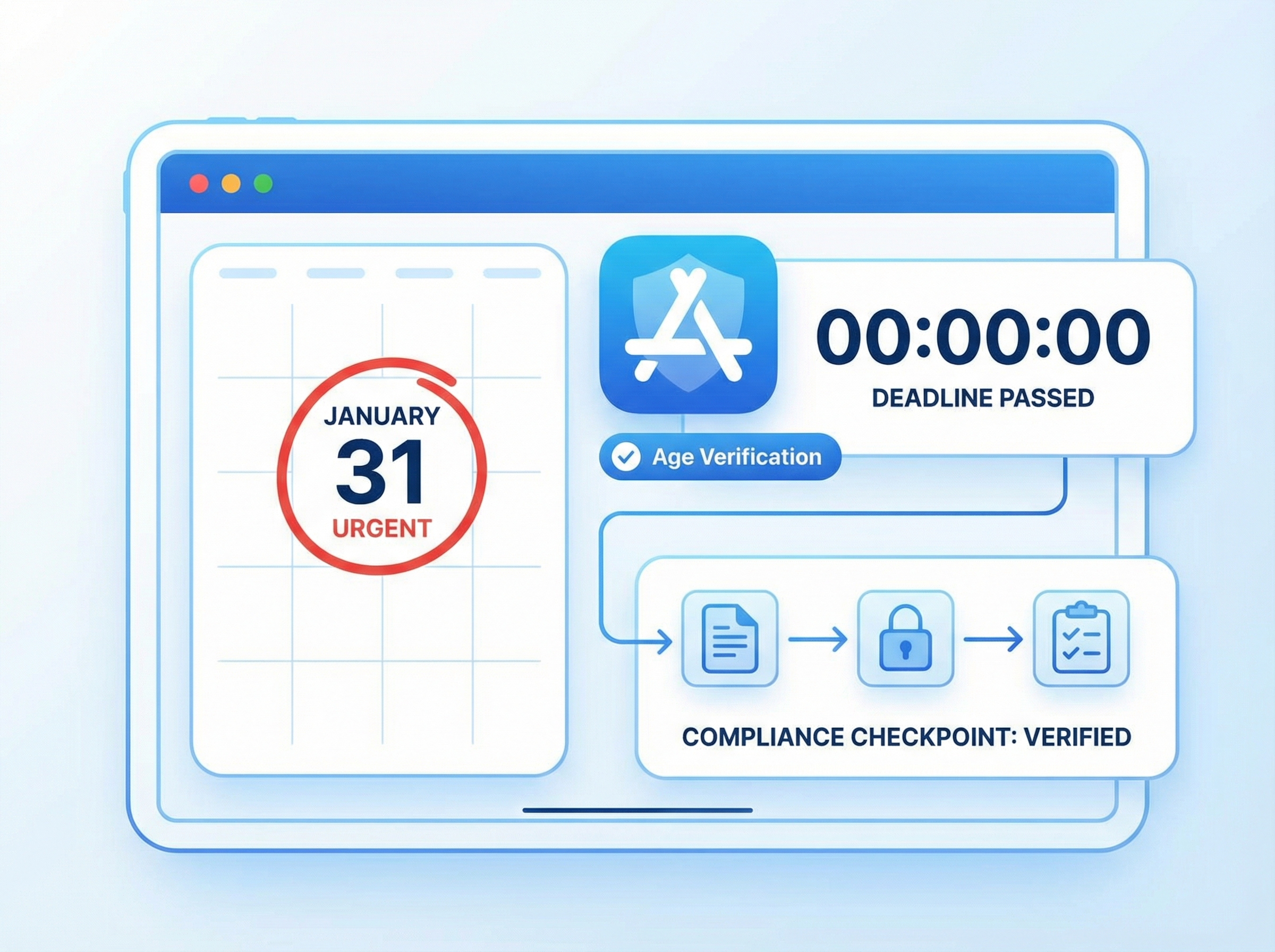 Calendar with January 31 circled, representing deadline