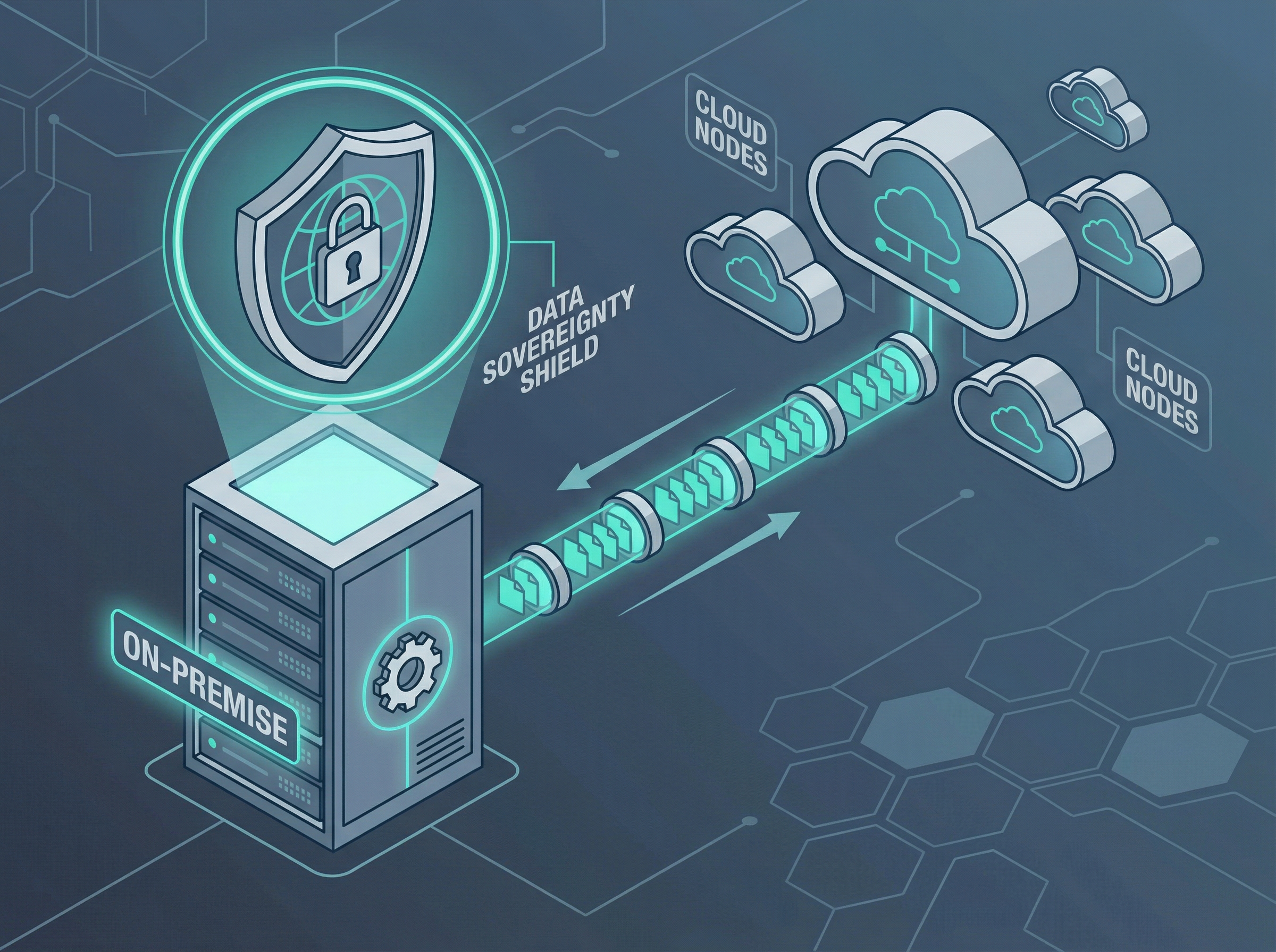 Hybrid cloud architecture with data sovereignty visualization