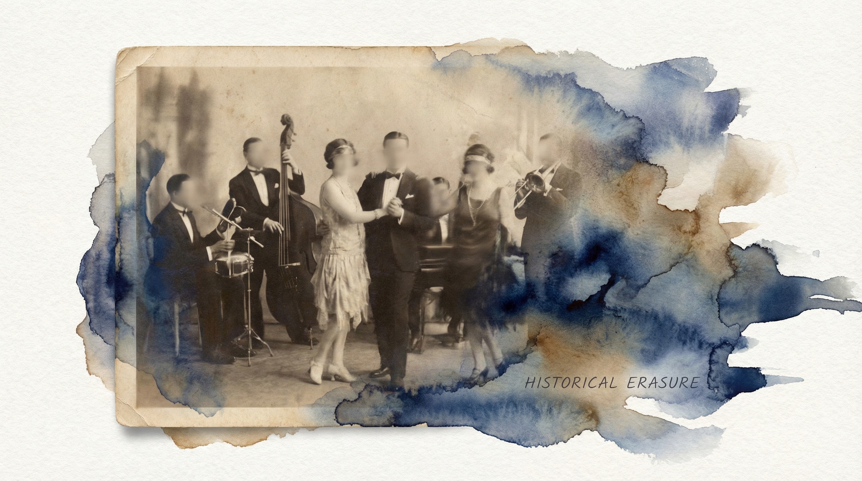 An old photograph fading at the edges, faces becoming indistinct, memory dissolving into the roaring twenties