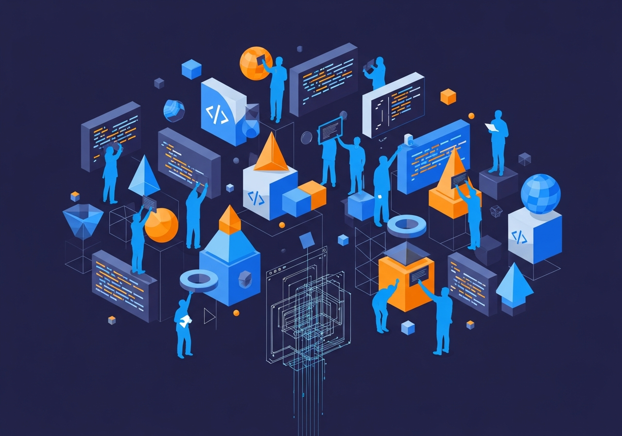 Democratized AI coding with free-floating code blocks accessible to developers