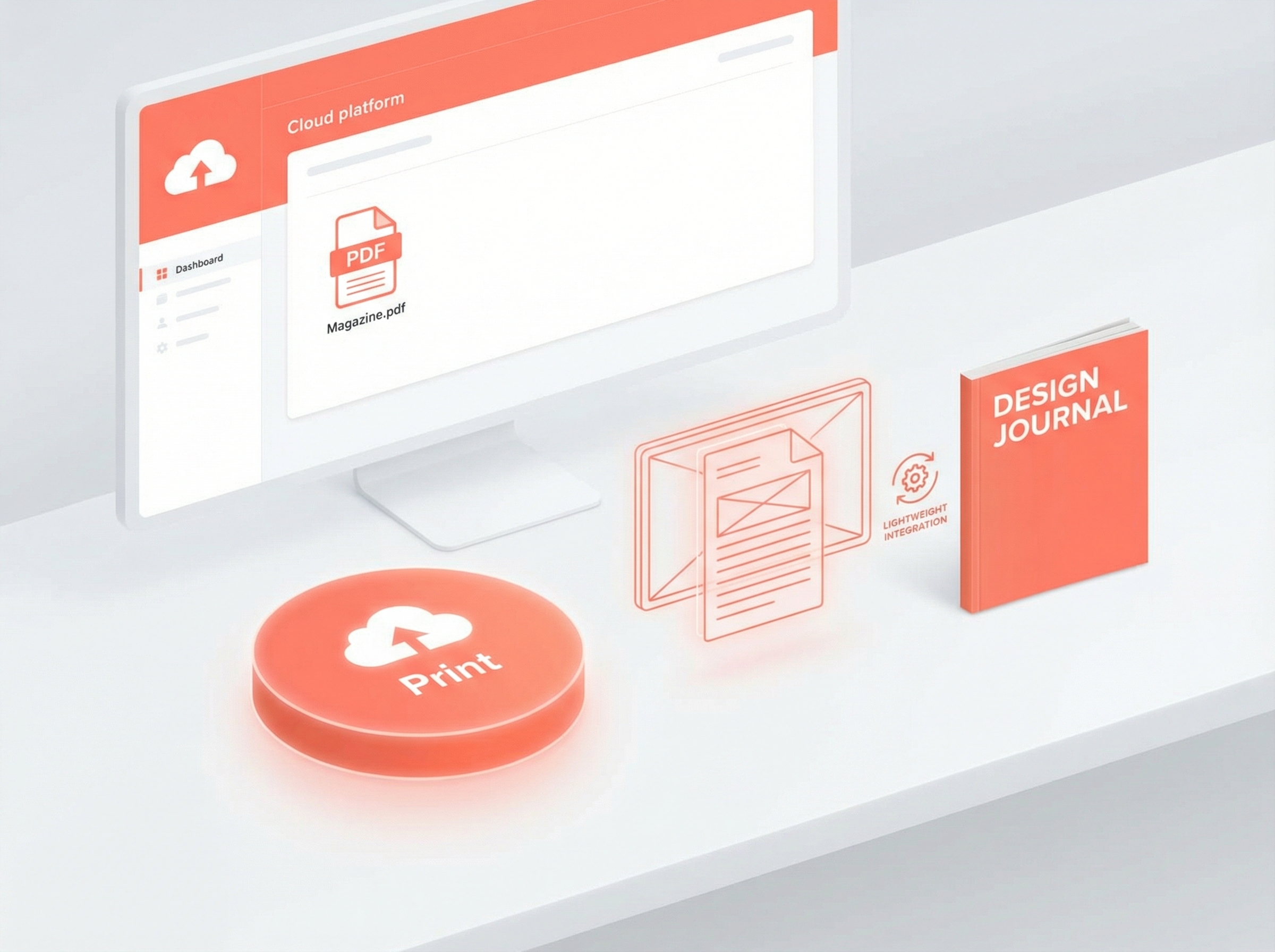 Cloud print button integration concept