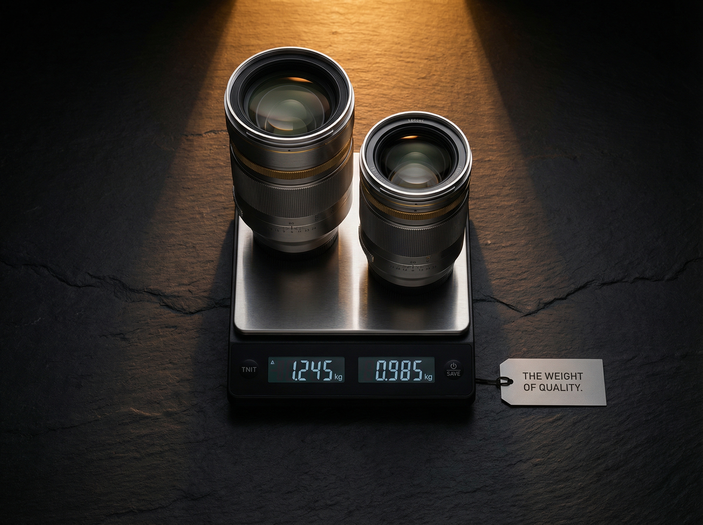 Silhouette of a photographer before a massive camera lens aperture, spiritual connection to craft