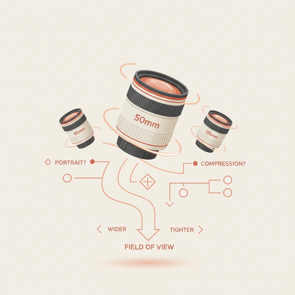 Abstract visualization of focal length decision