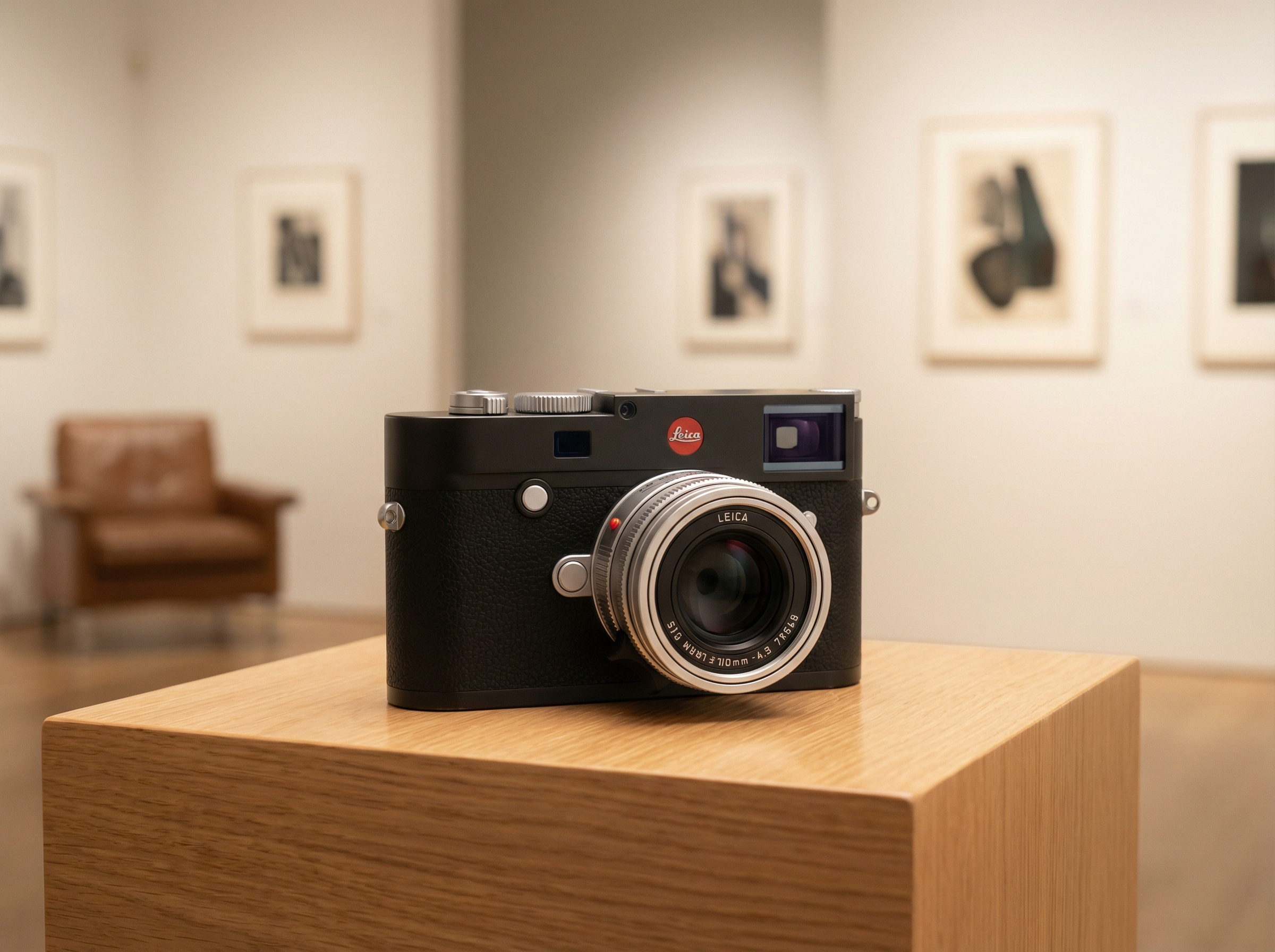 Modern Leica M11 camera with iconic red dot logo