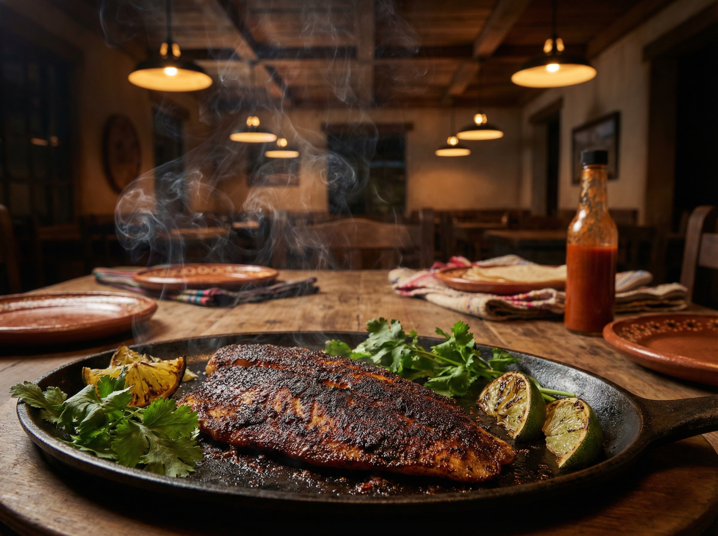 Blackened tilapia with lime and cilantro