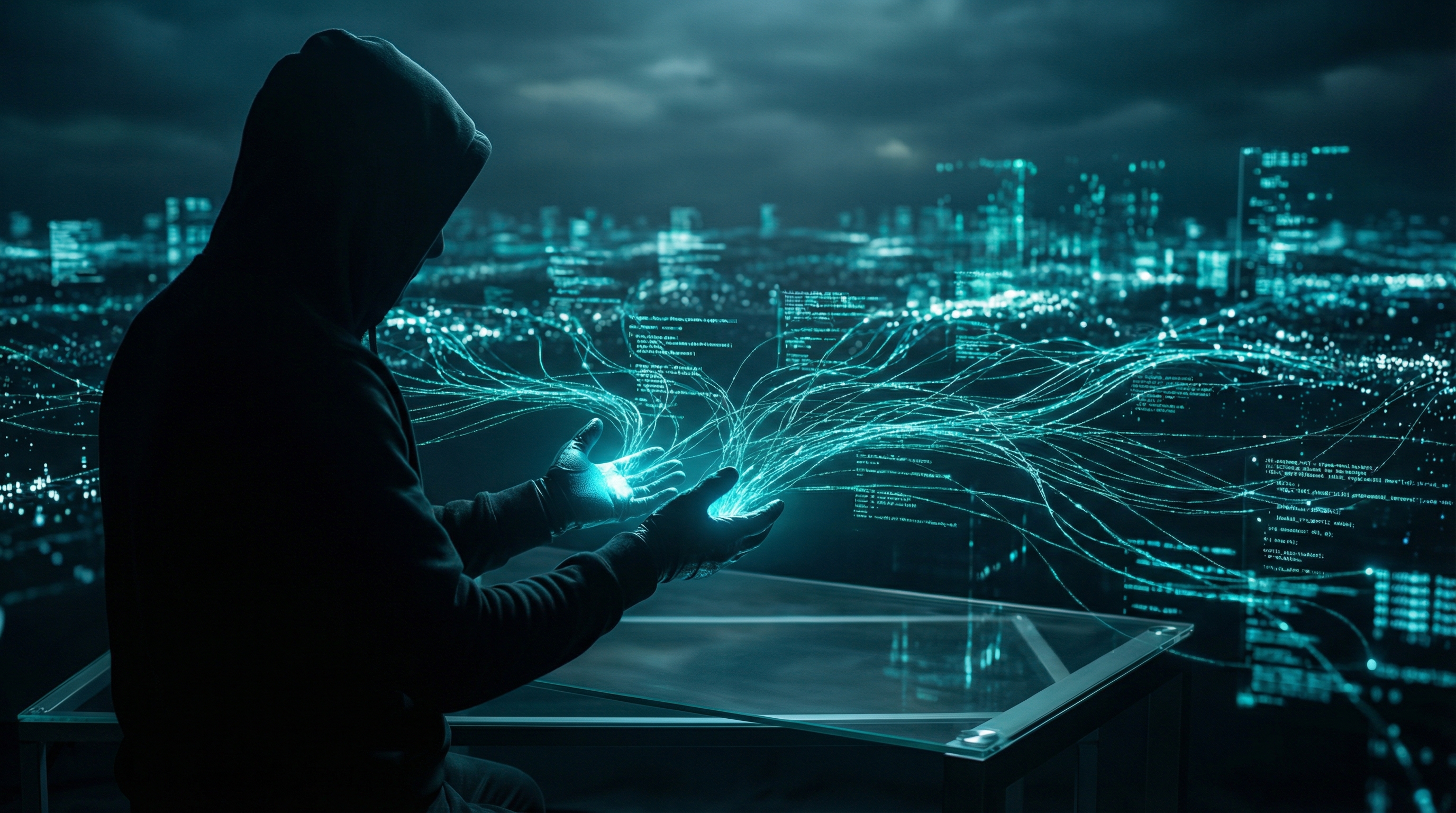 A vintage PDP-11 terminal in a dimly lit Bell Labs office, amber screen glowing with C source code