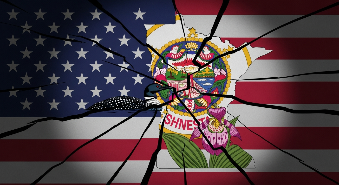 Abstract representation of constitutional tension between federal and state power