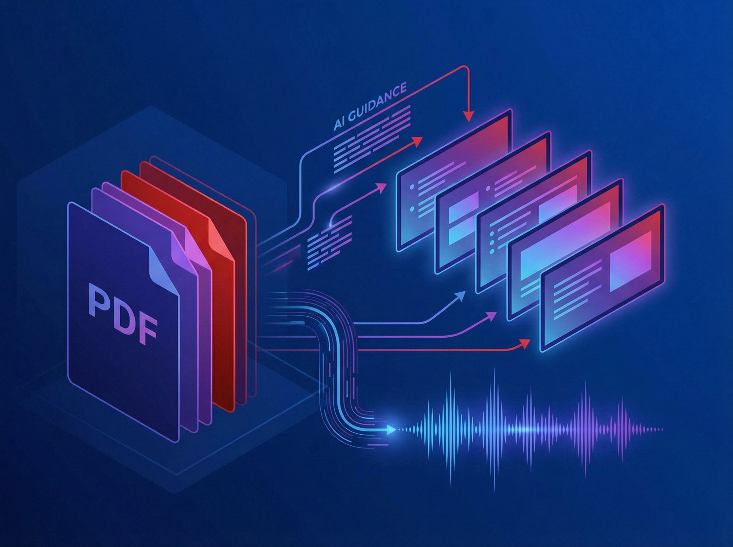 Abstract visualization of narrative flow through presentation slides