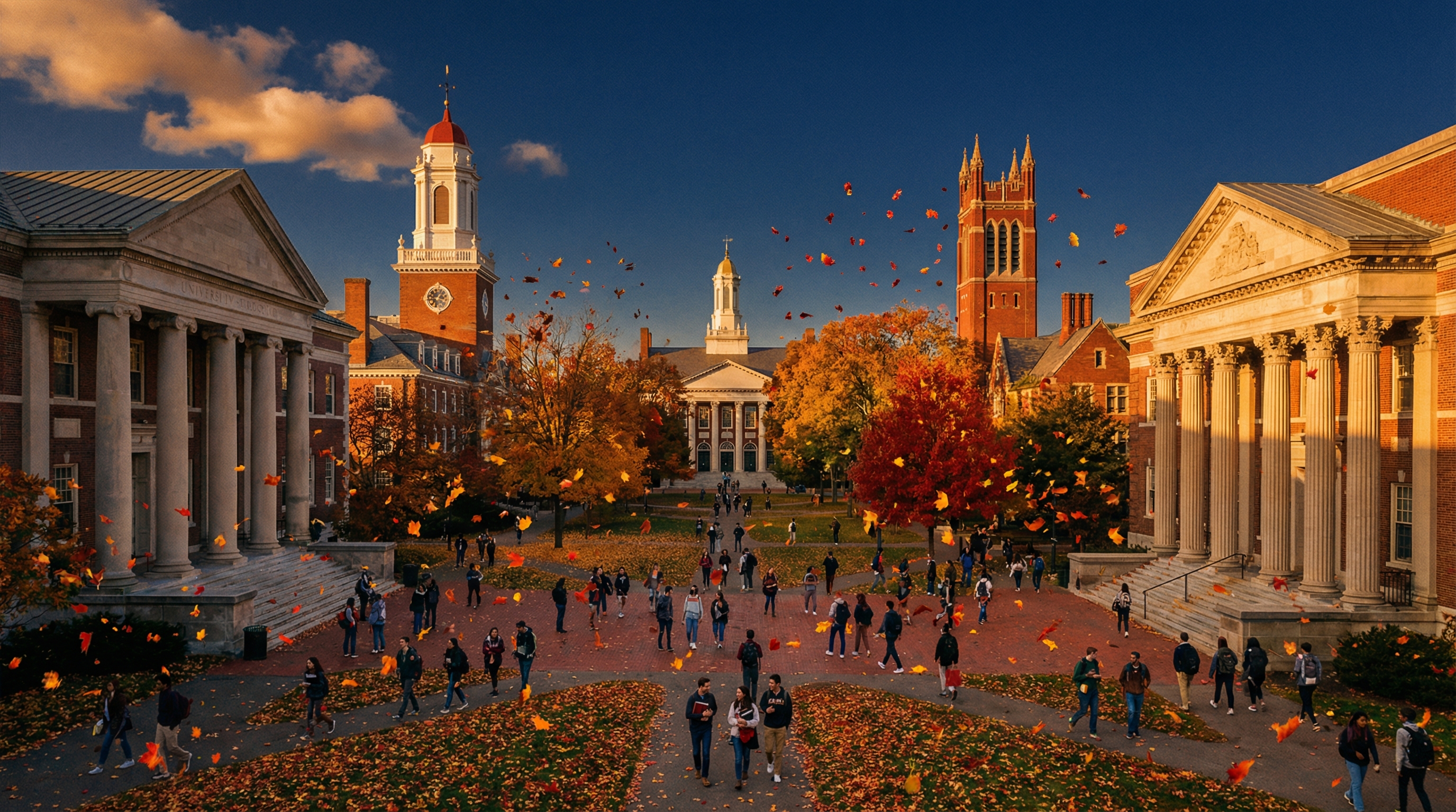 Collegiate architecture panorama representing top public universities