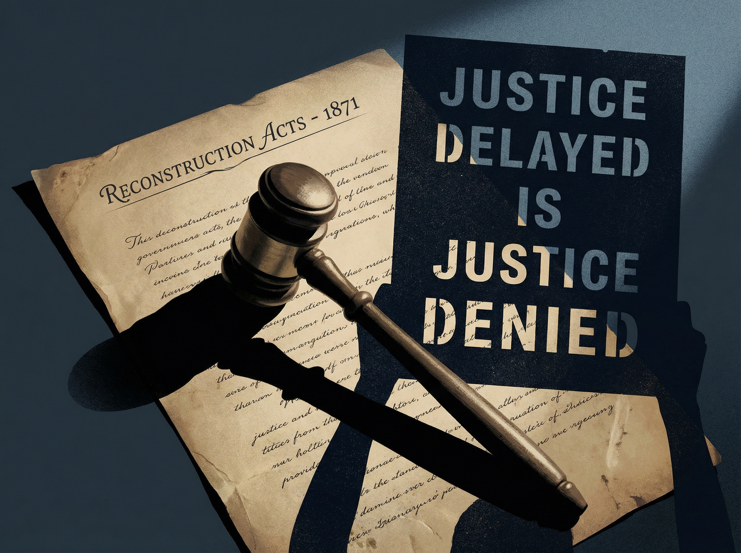 Dramatic editorial illustration of protesters and federal officers in a tense standoff