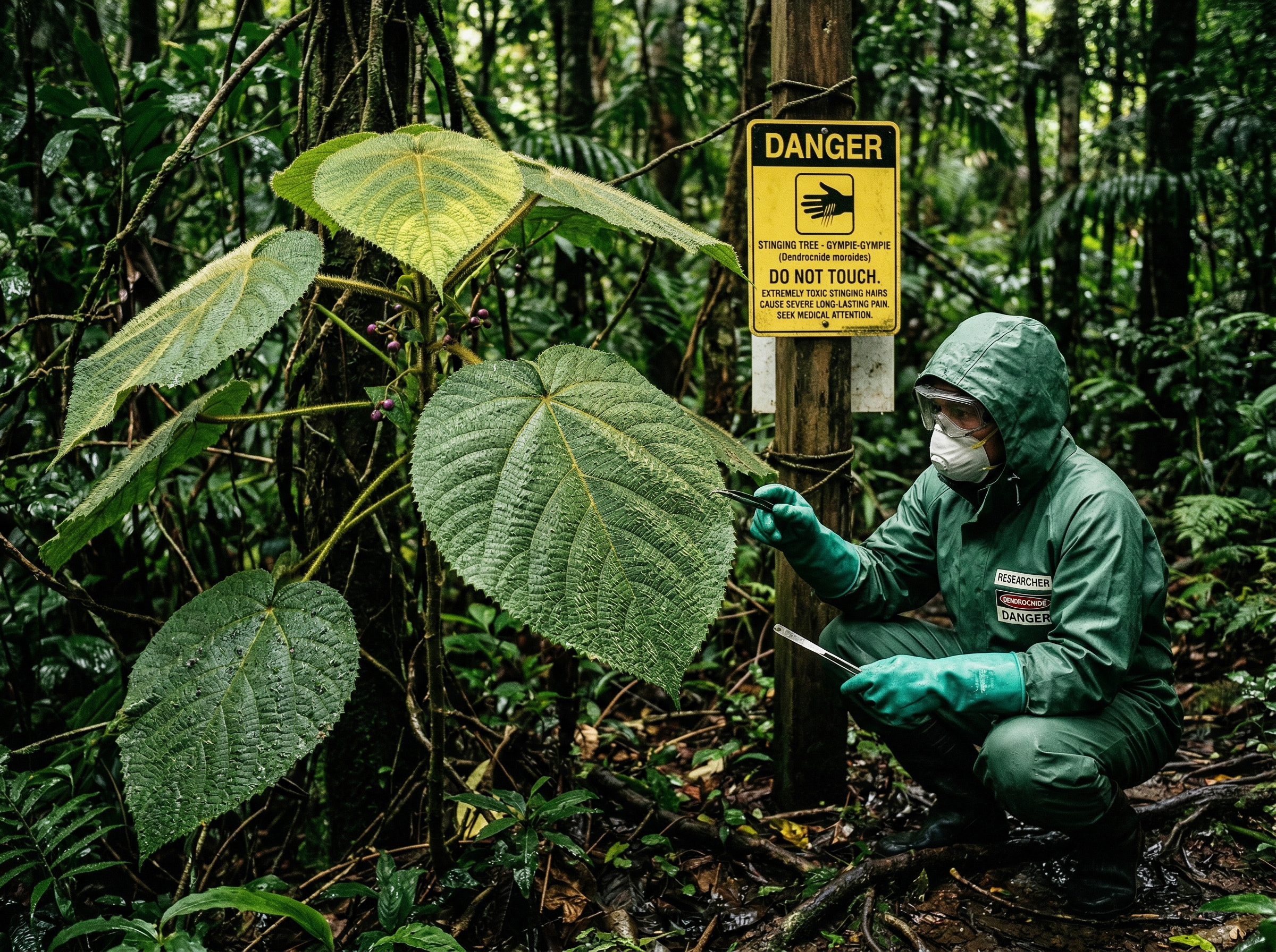 Infographic showing the five-step pathway from plant stress to behavioral effects, with data callouts about VOCs, BMAA, and bee colony losses